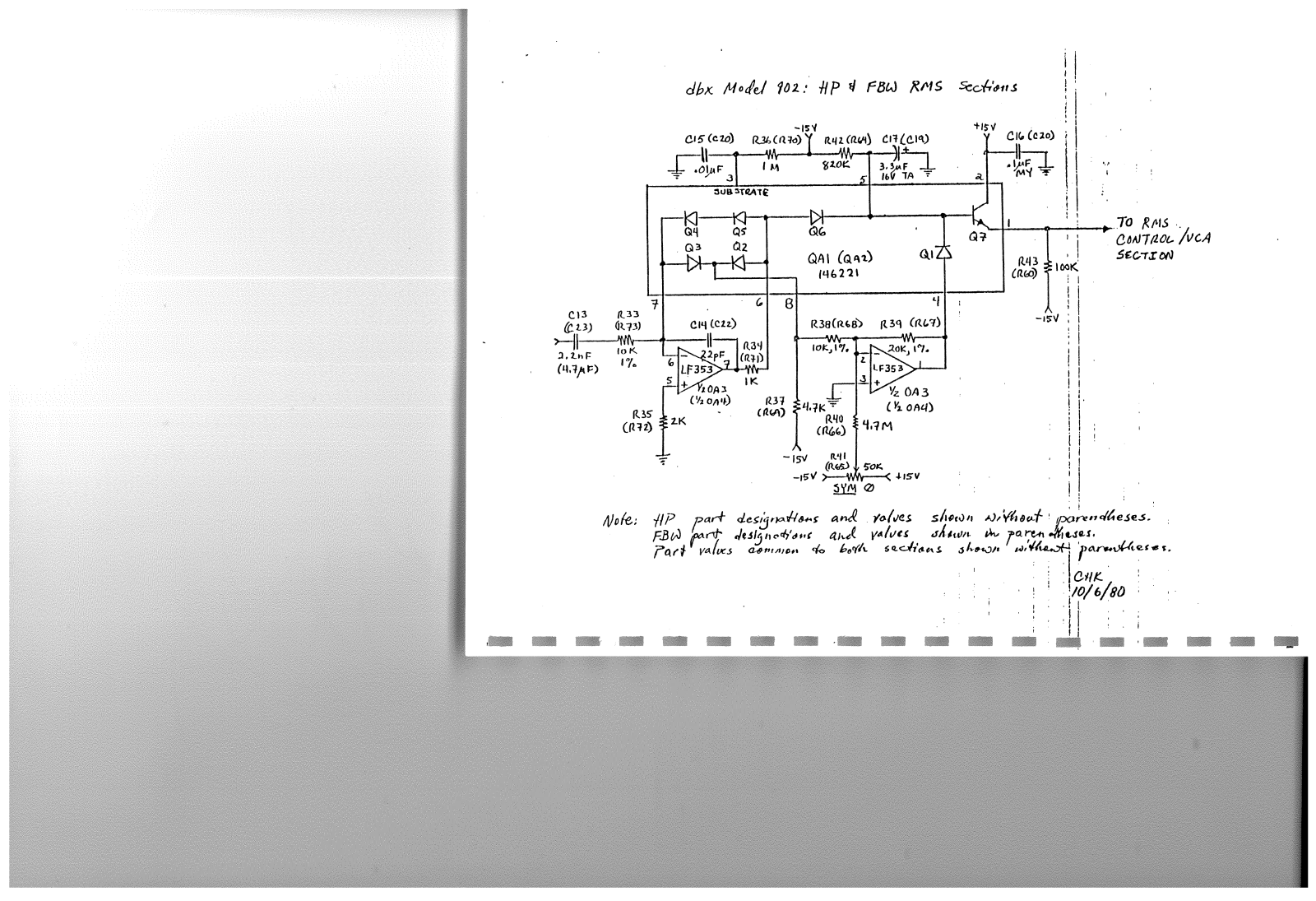 DBX 902 Schematic