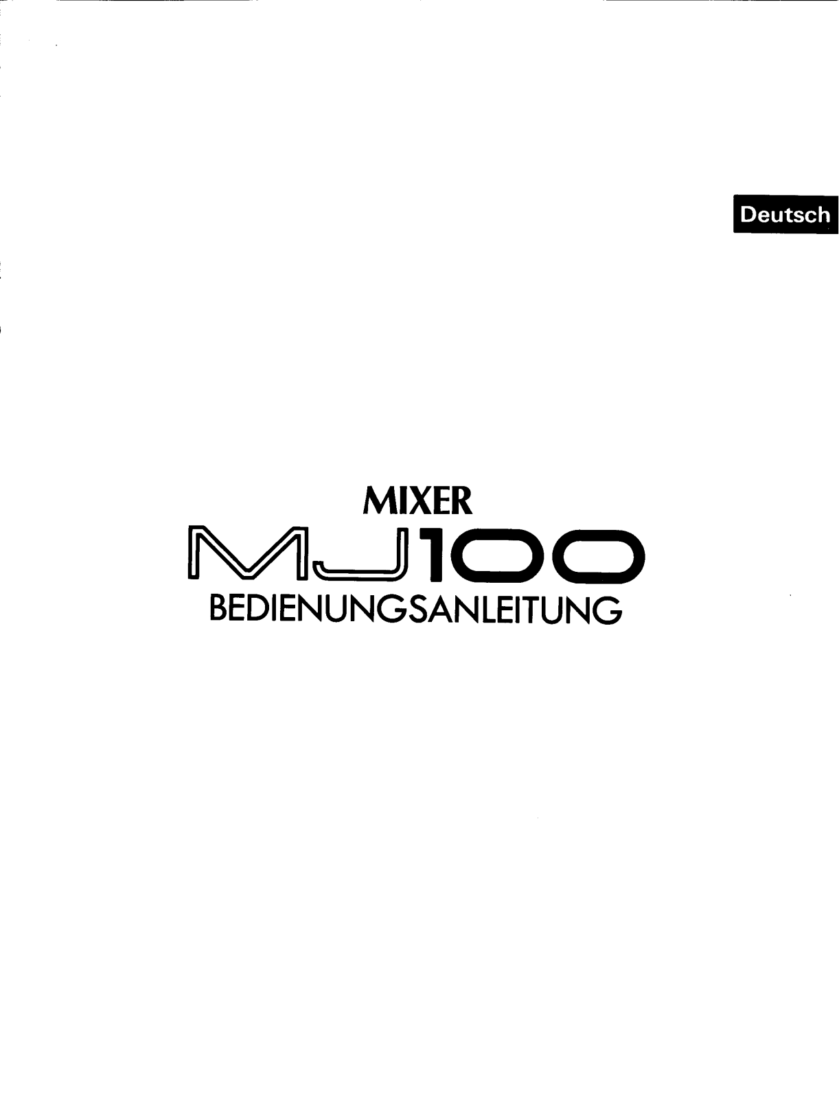 Yamaha MJ100 User Manual