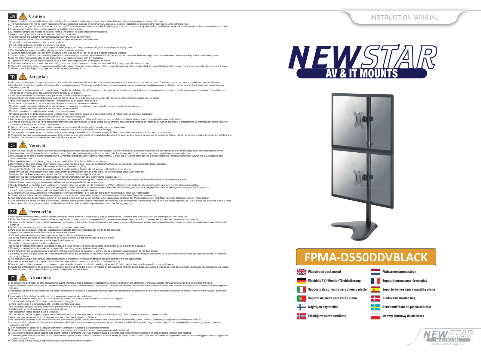 Newstar FPMA-D550DDVBLACK User Manual