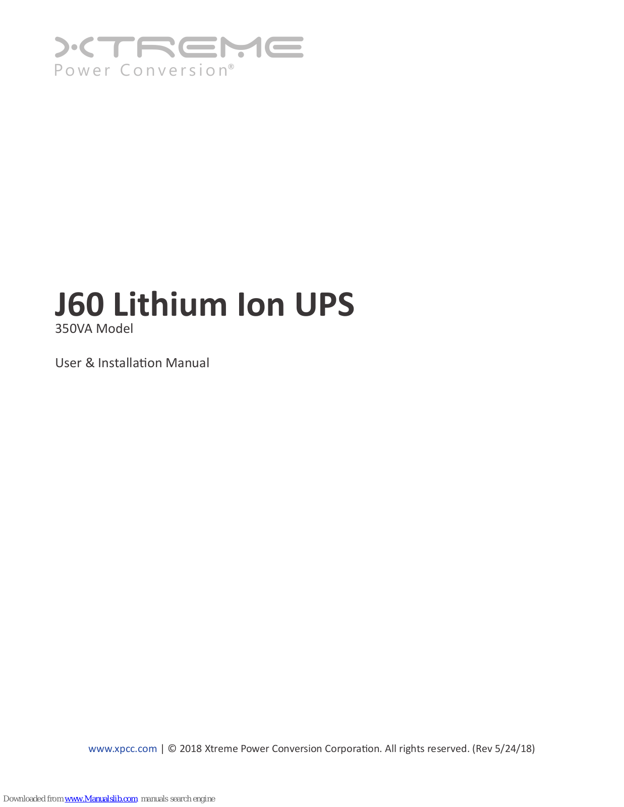 Xtreme J60 User & Installation Manual - ManualMachine.com