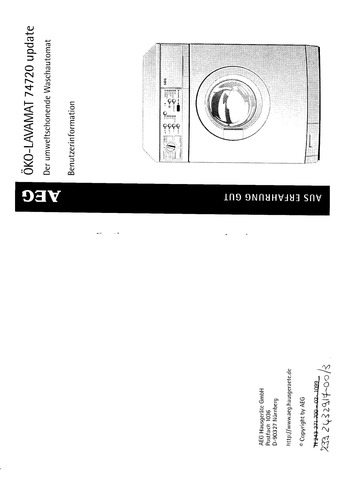 AEG Lavamat 74720 User Manual