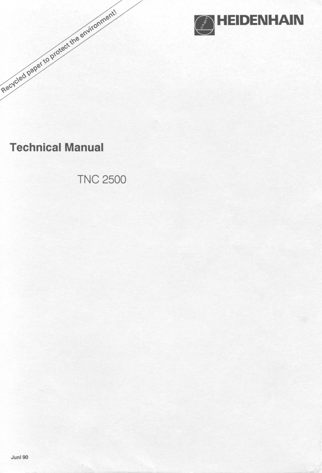 heidenhain TNC 2500 Technical Manual