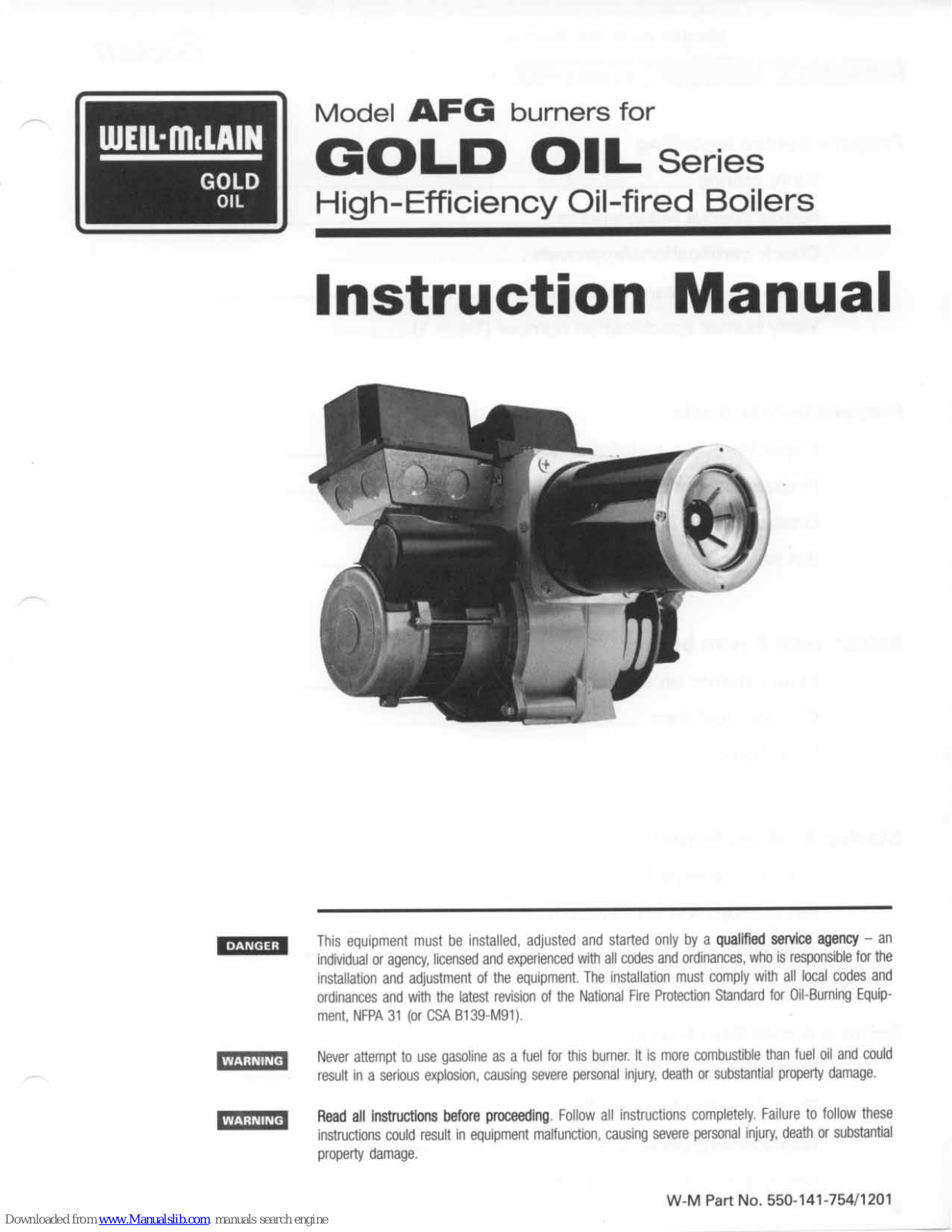 Weil-McLain GO-2, GO-3, GO-4, GO-5, GO-6 Instruction Manual