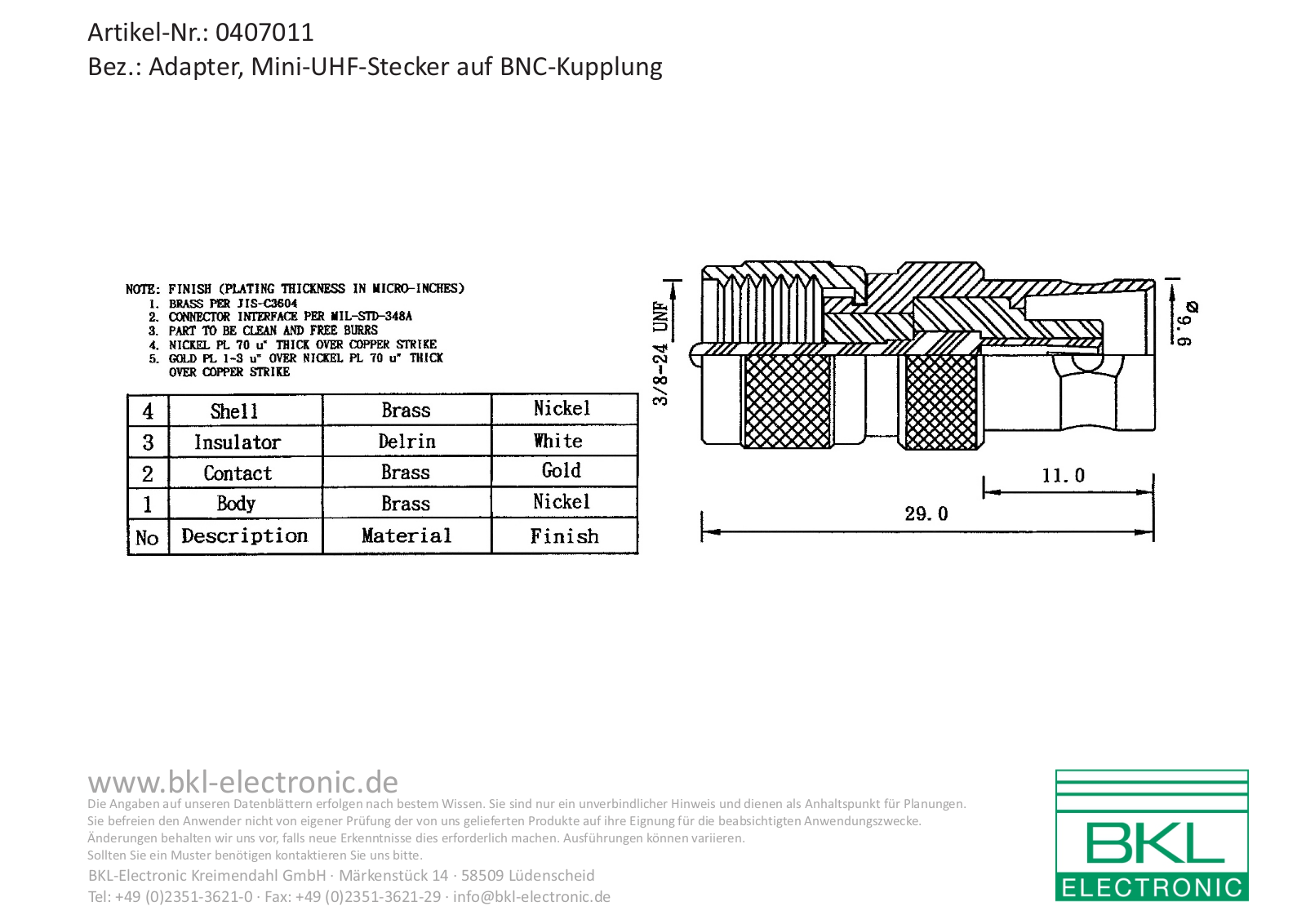 BKL BKL 0407011 Datasheet - ManualMachine.com