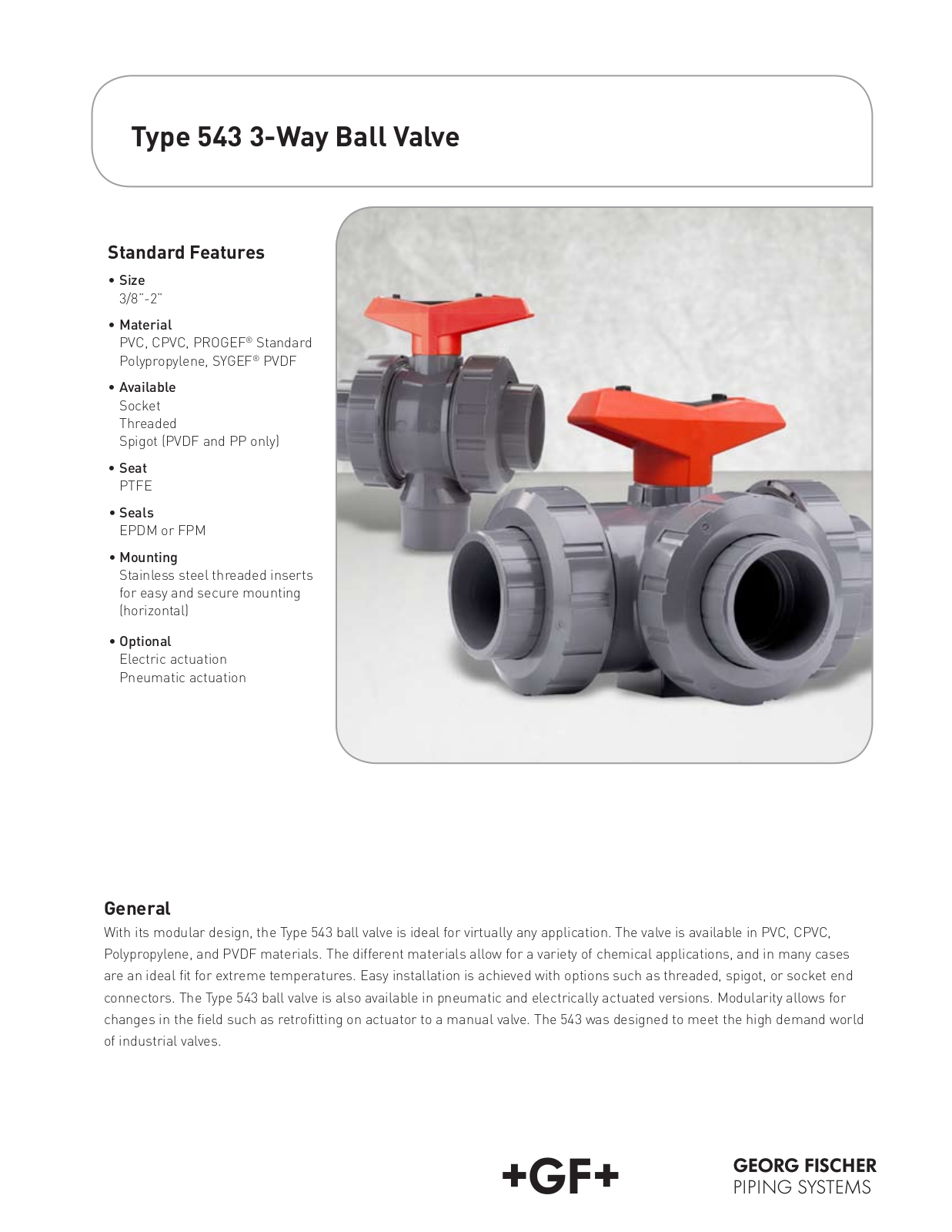 Georg Fischer 543 Specifications