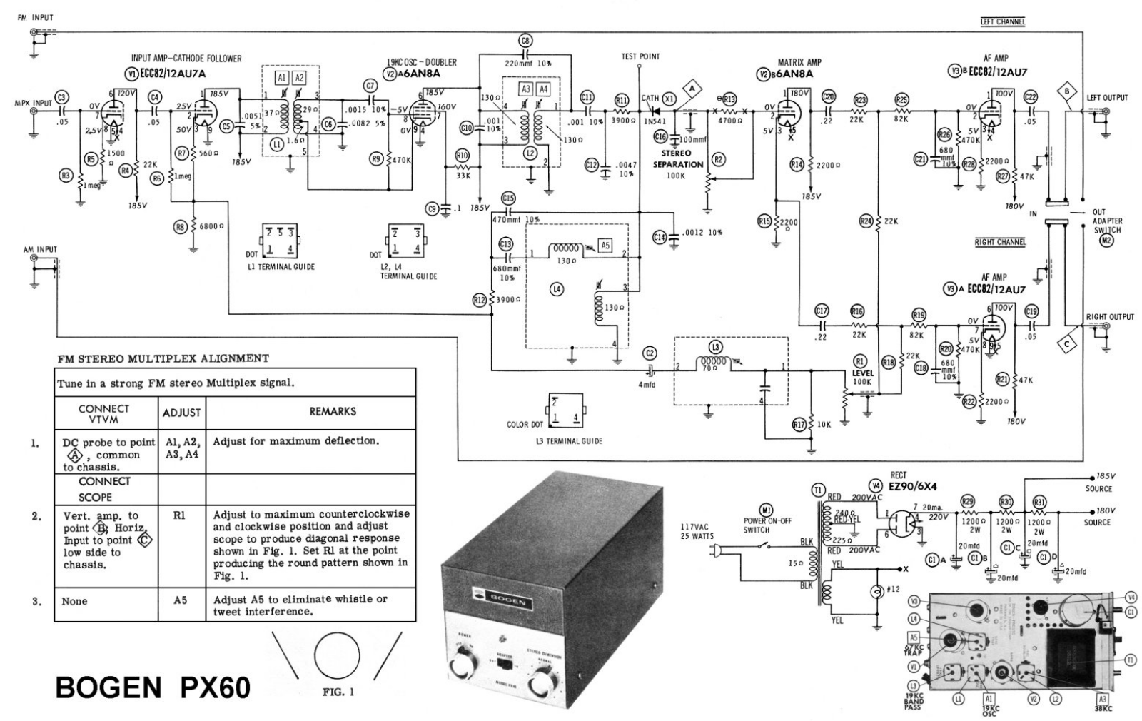 Bogen PX-60 Schematic