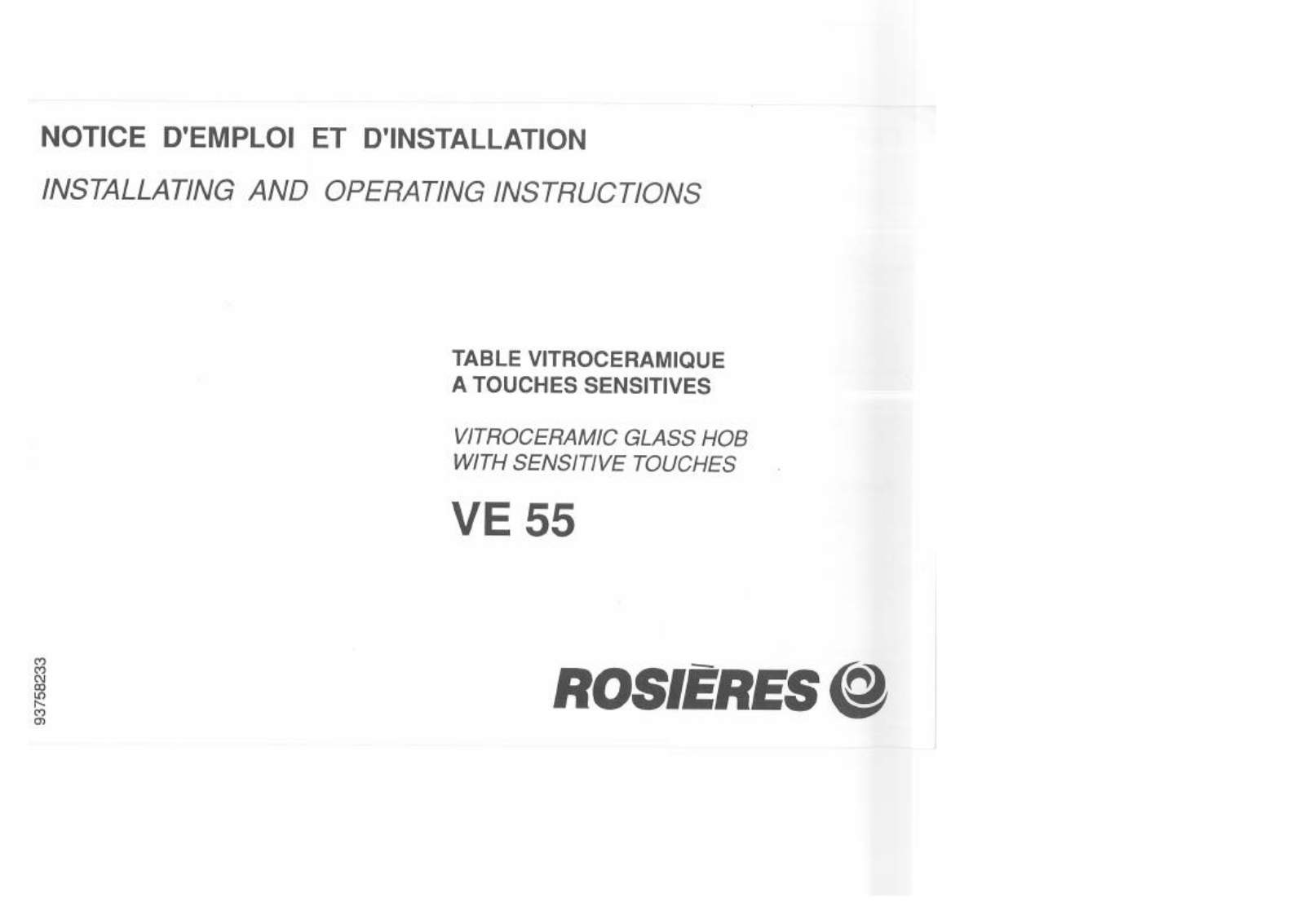 Rosieres VE 55 User Manual