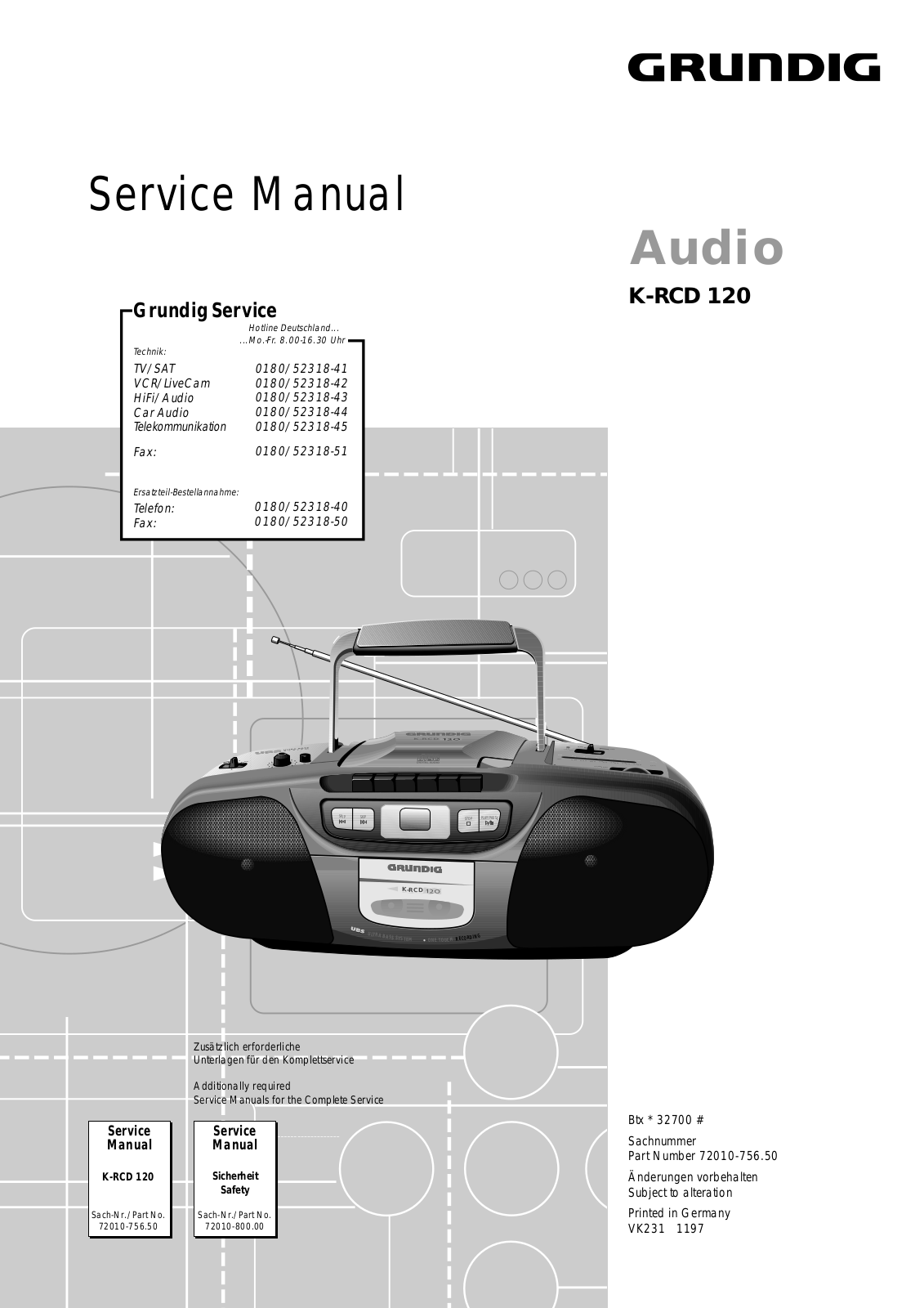 Grundig KRCD-120 Service manual