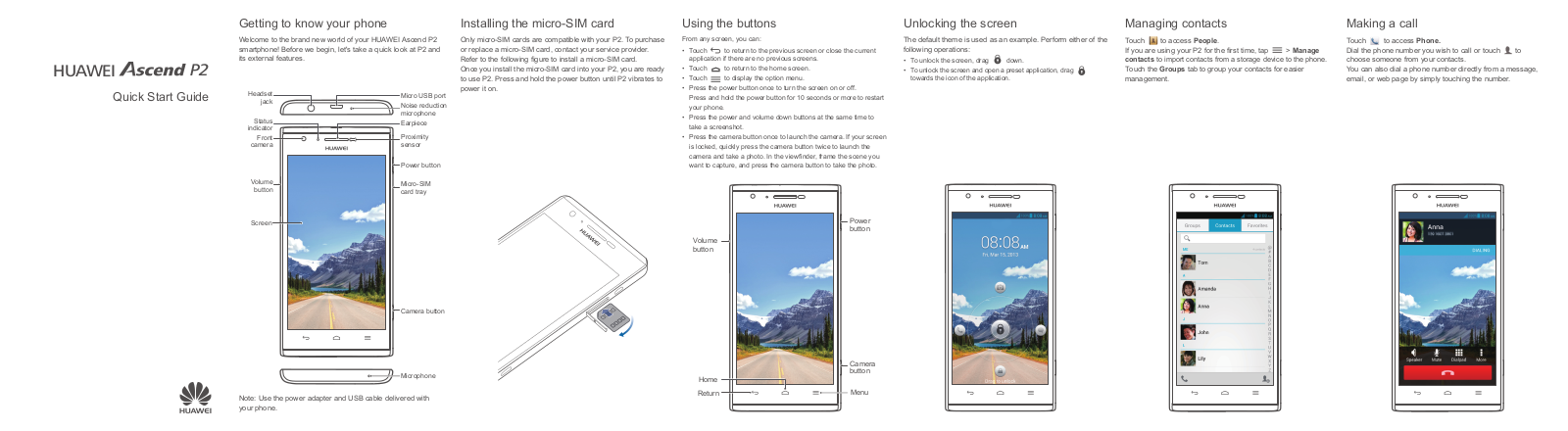 Huawei P2-6011 Quick Start Manual