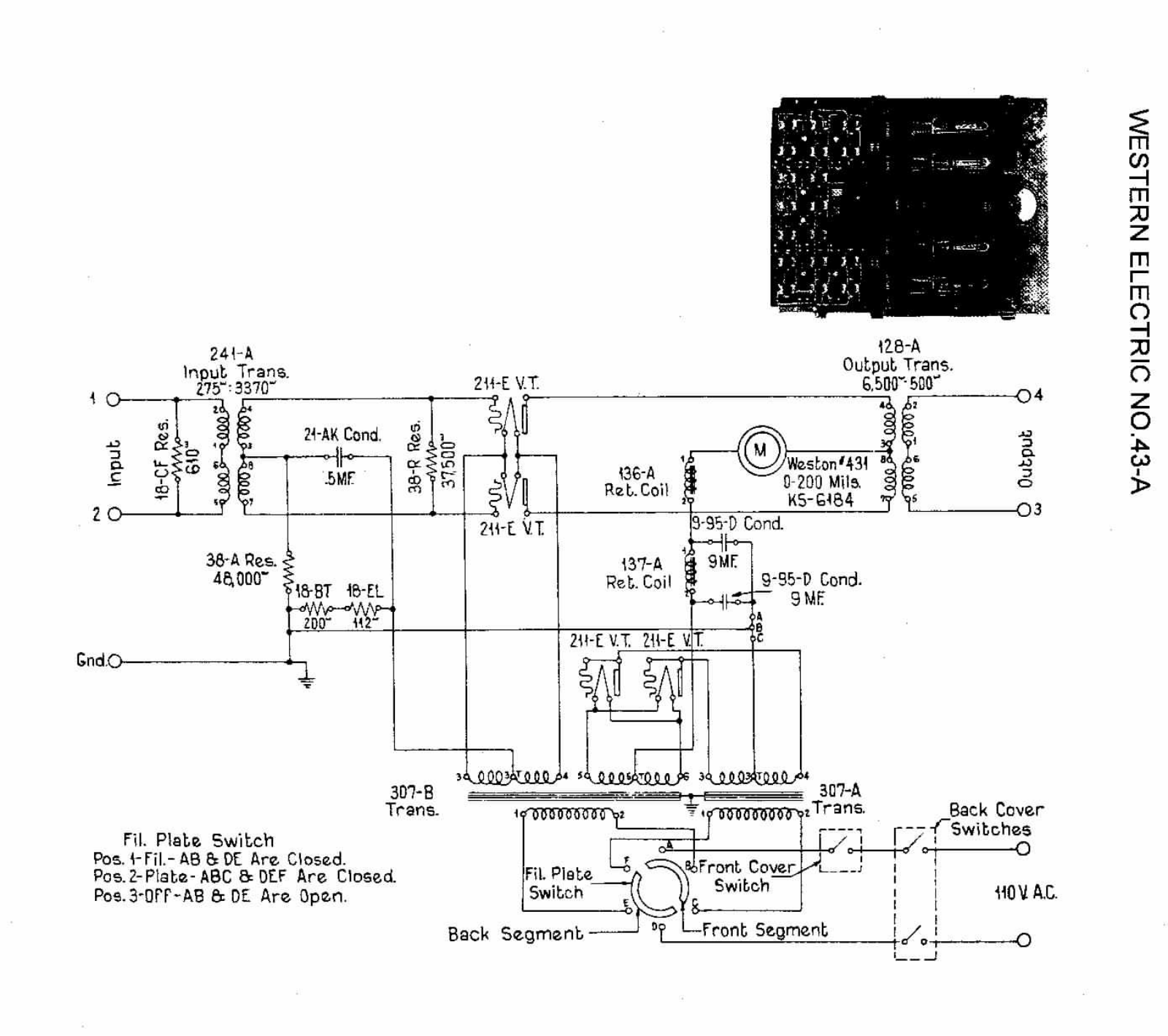 Western Electric no43a schematic