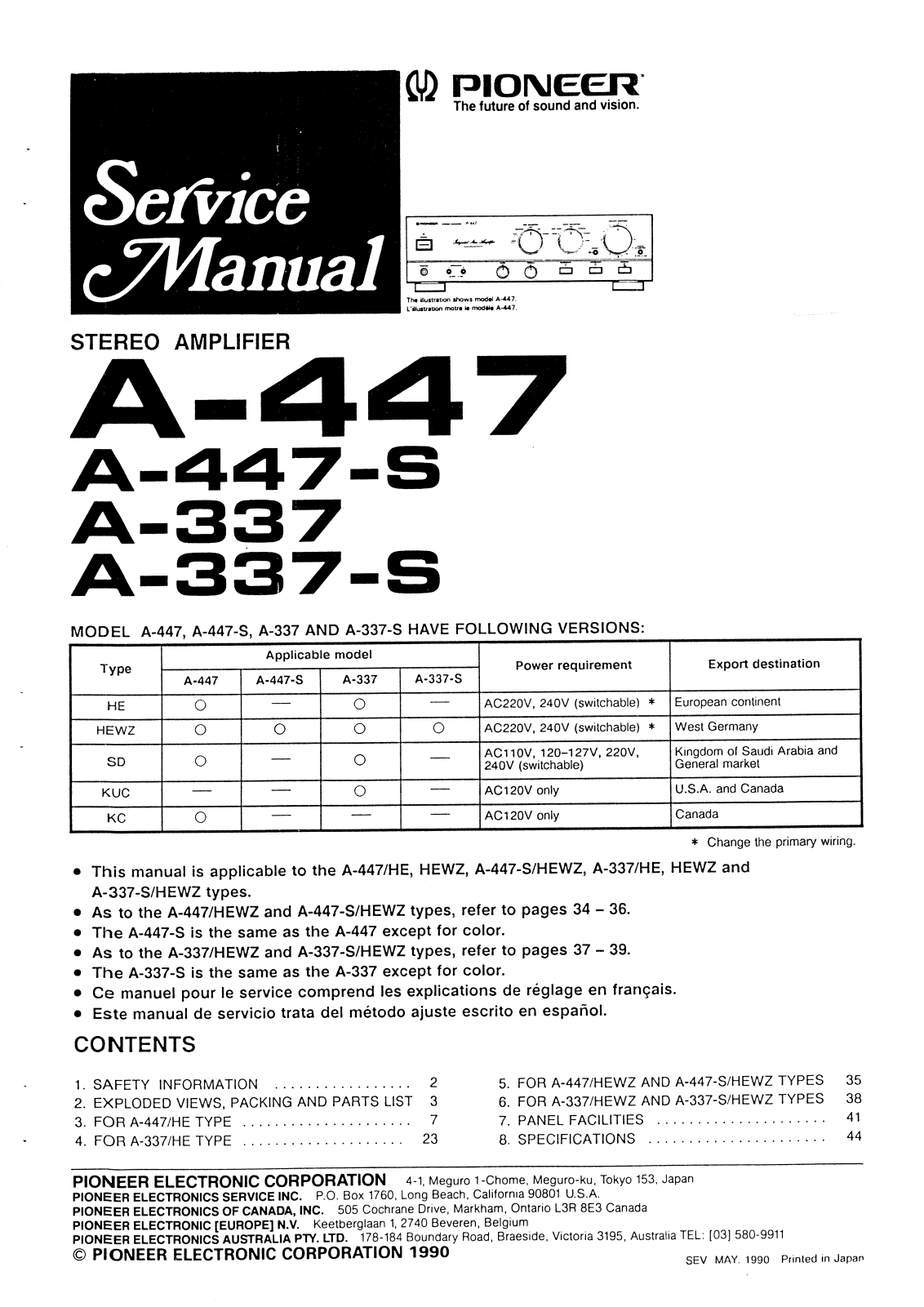 Pioneer A-477 Service manual