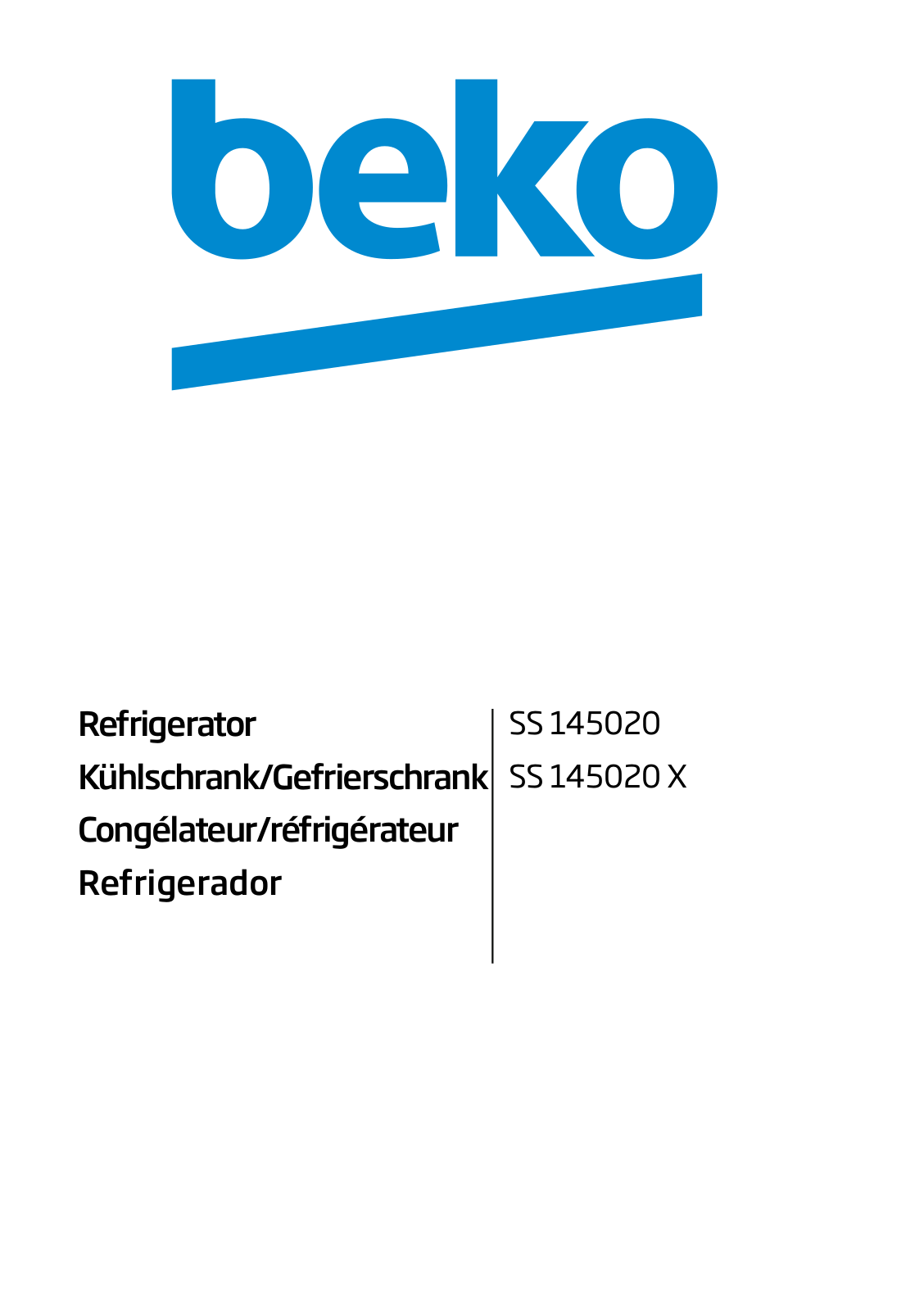 Beko SS 145020, SS 145020 X User manual