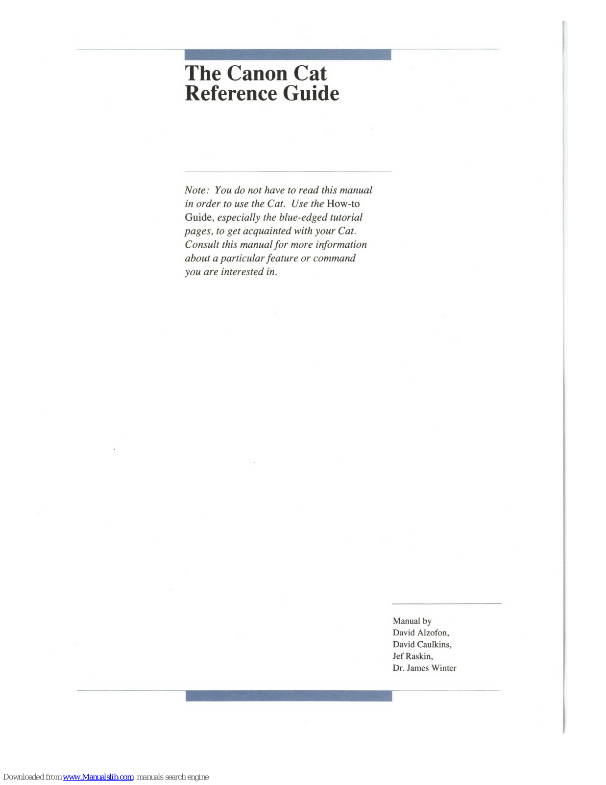 Canon Cat Reference Manual - ManualMachine.com