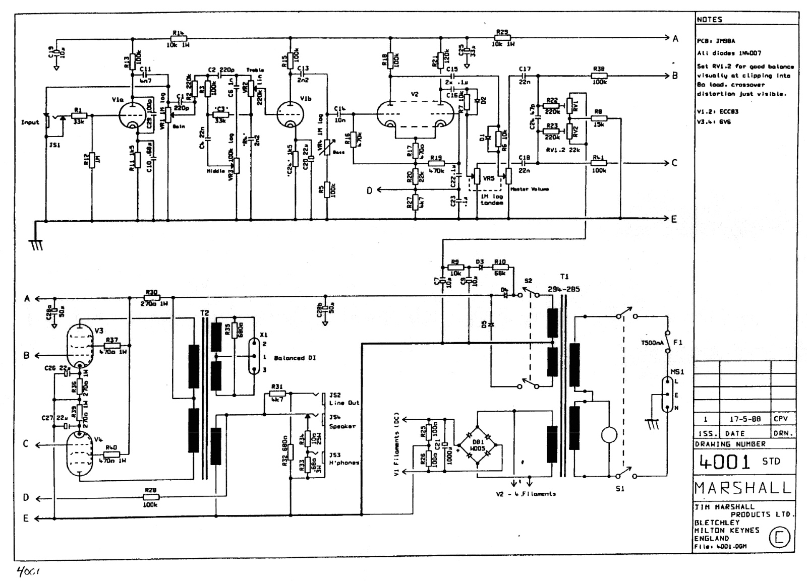 Marshall studio15 schematic