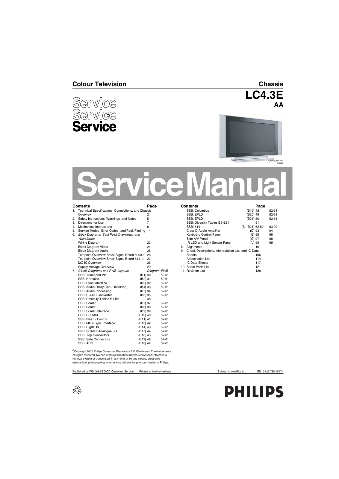 Philips LC4.41E AA Service Manual