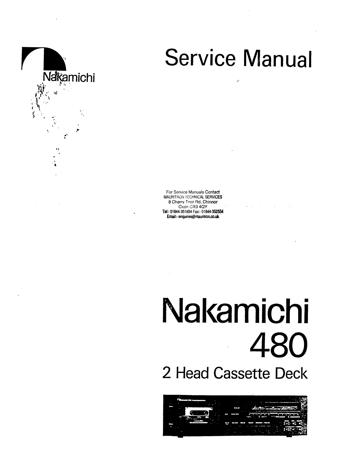 Nakamichi 480 Service manual