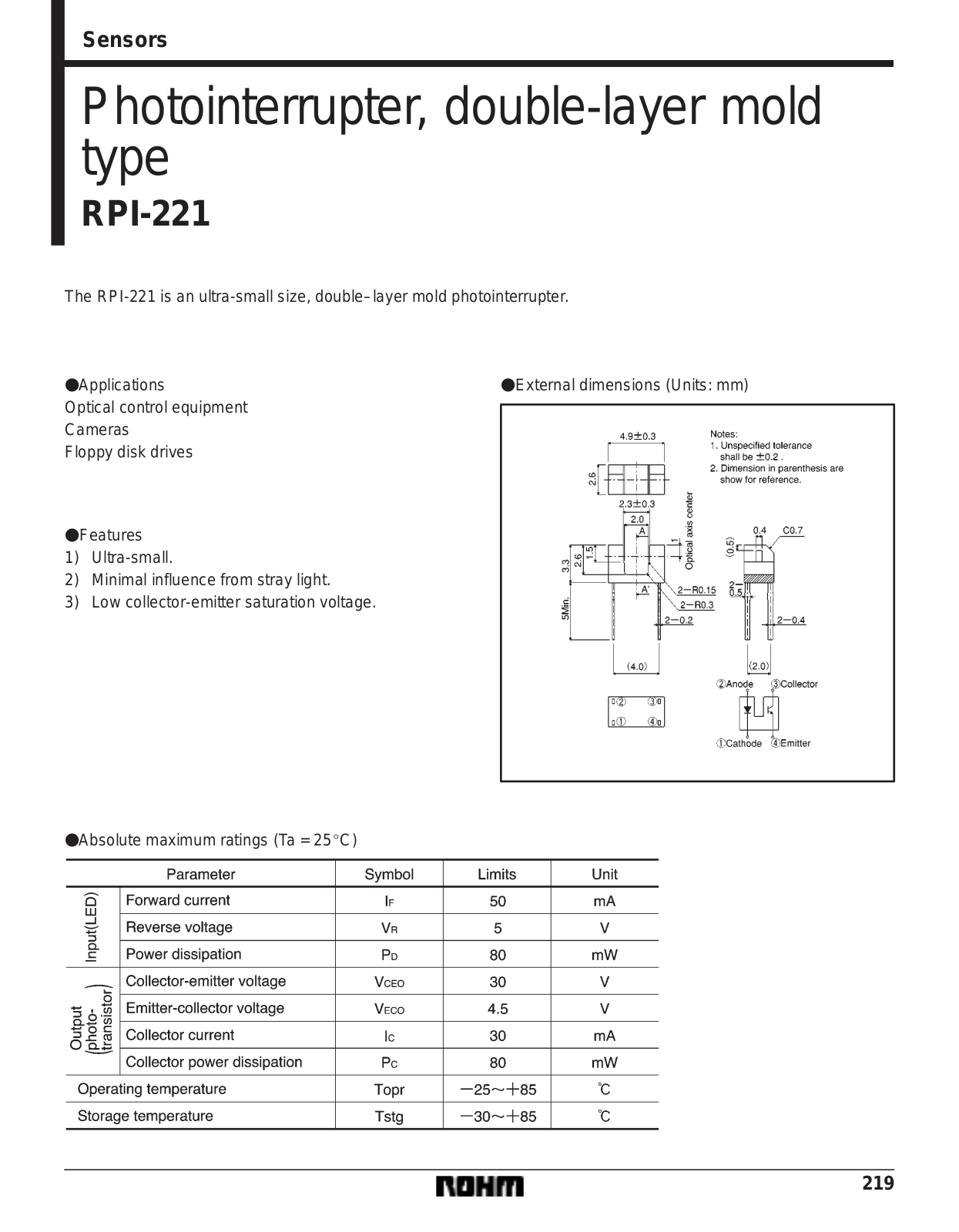 Rainbow Electronics RPI-221 User Manual