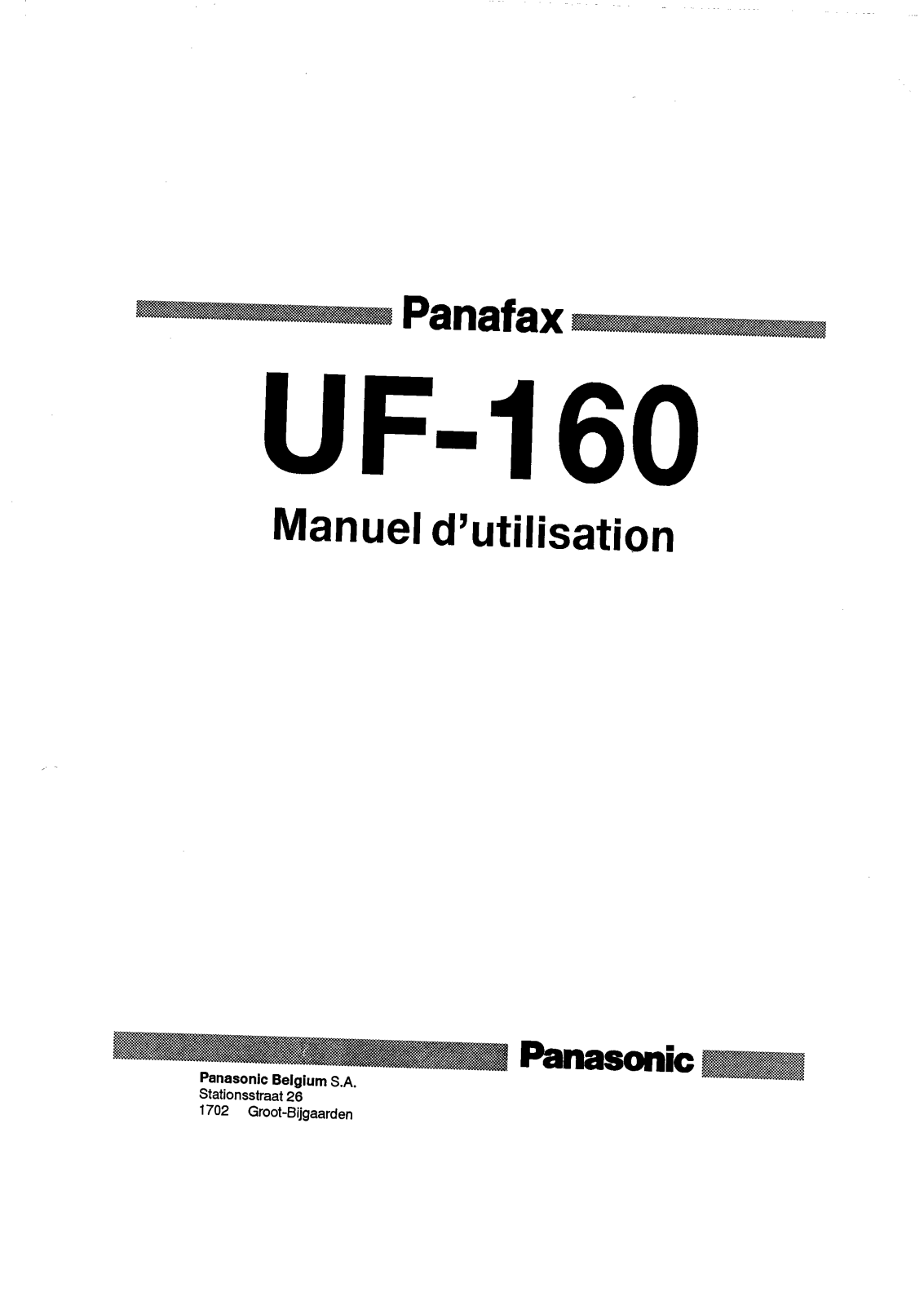 PANASONIC UF-160M User Manual