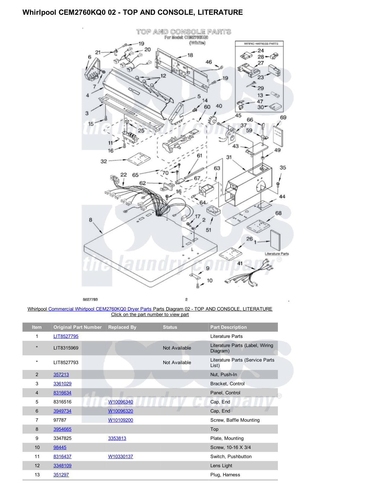 Whirlpool CEM2760KQ0 Parts Diagram