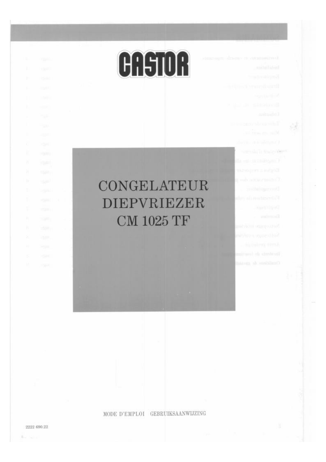 Castor CM1025TF User Manual