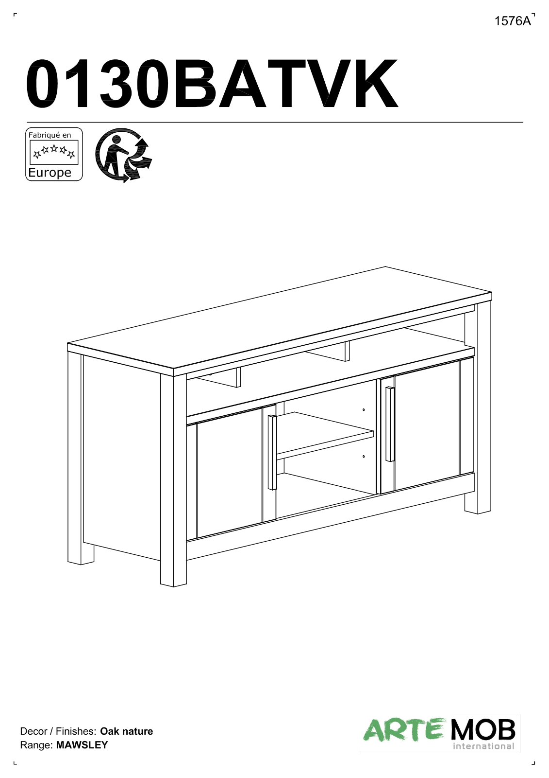 ARTE MOB 0130BATVK User guide - ManualMachine.com