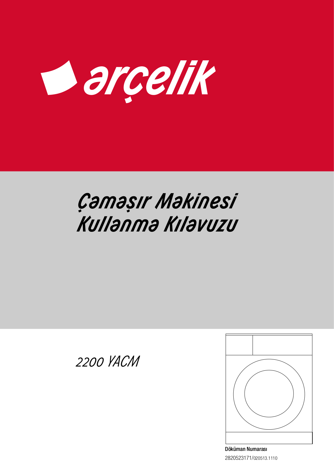 Arçelik 2200 YACM User manual