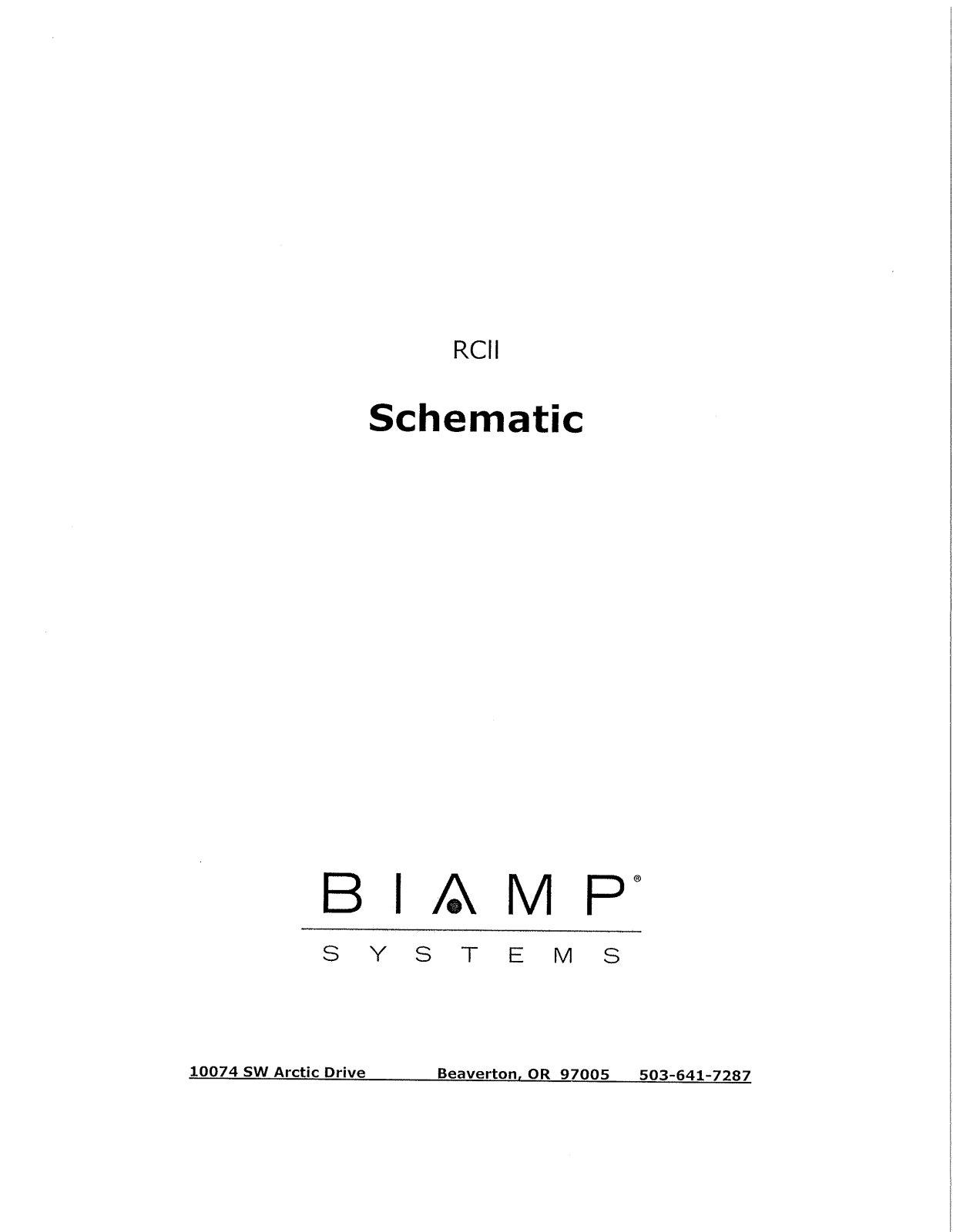 Biamp RCII User Manual