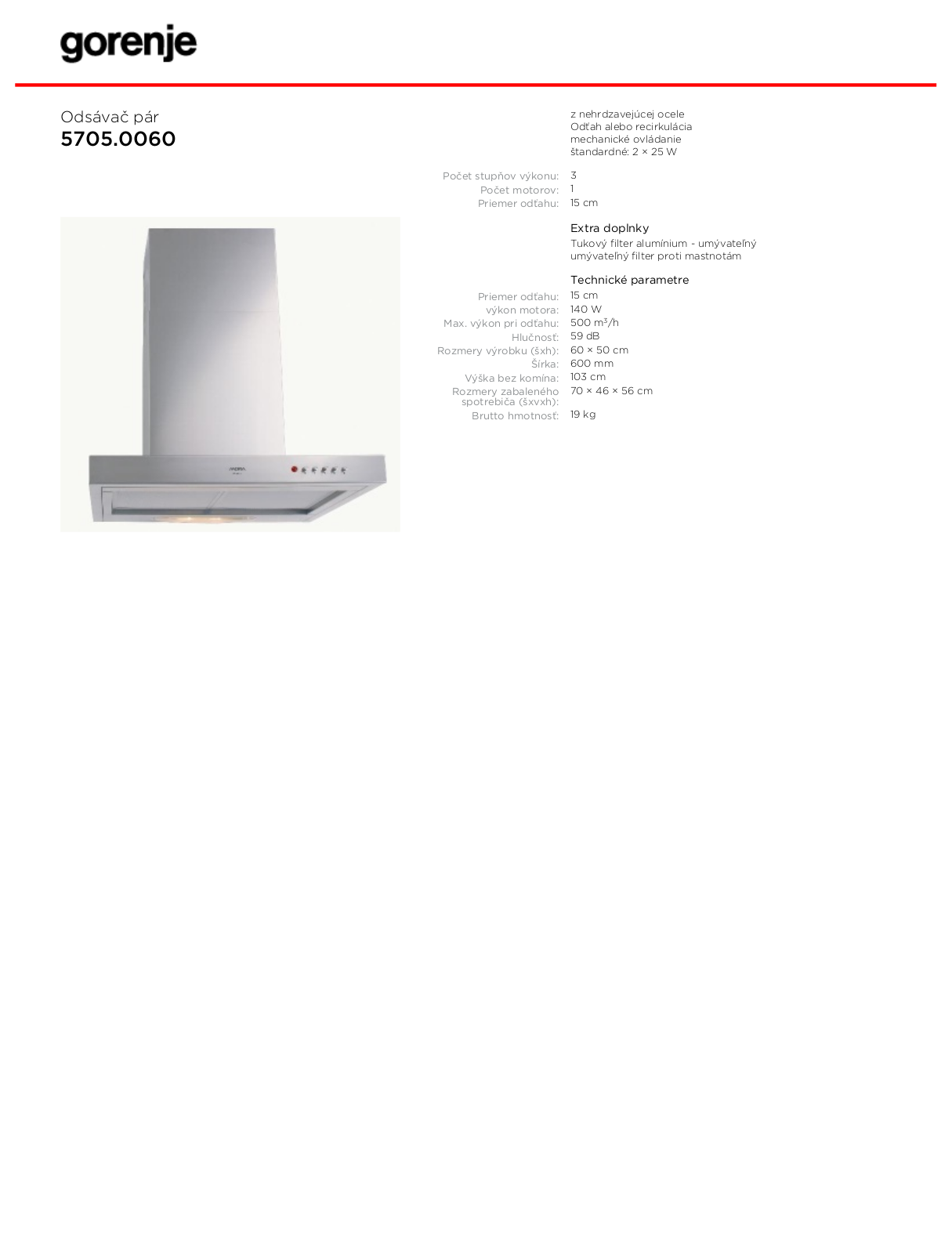 Gorenje 5705.0060 BROCHURE