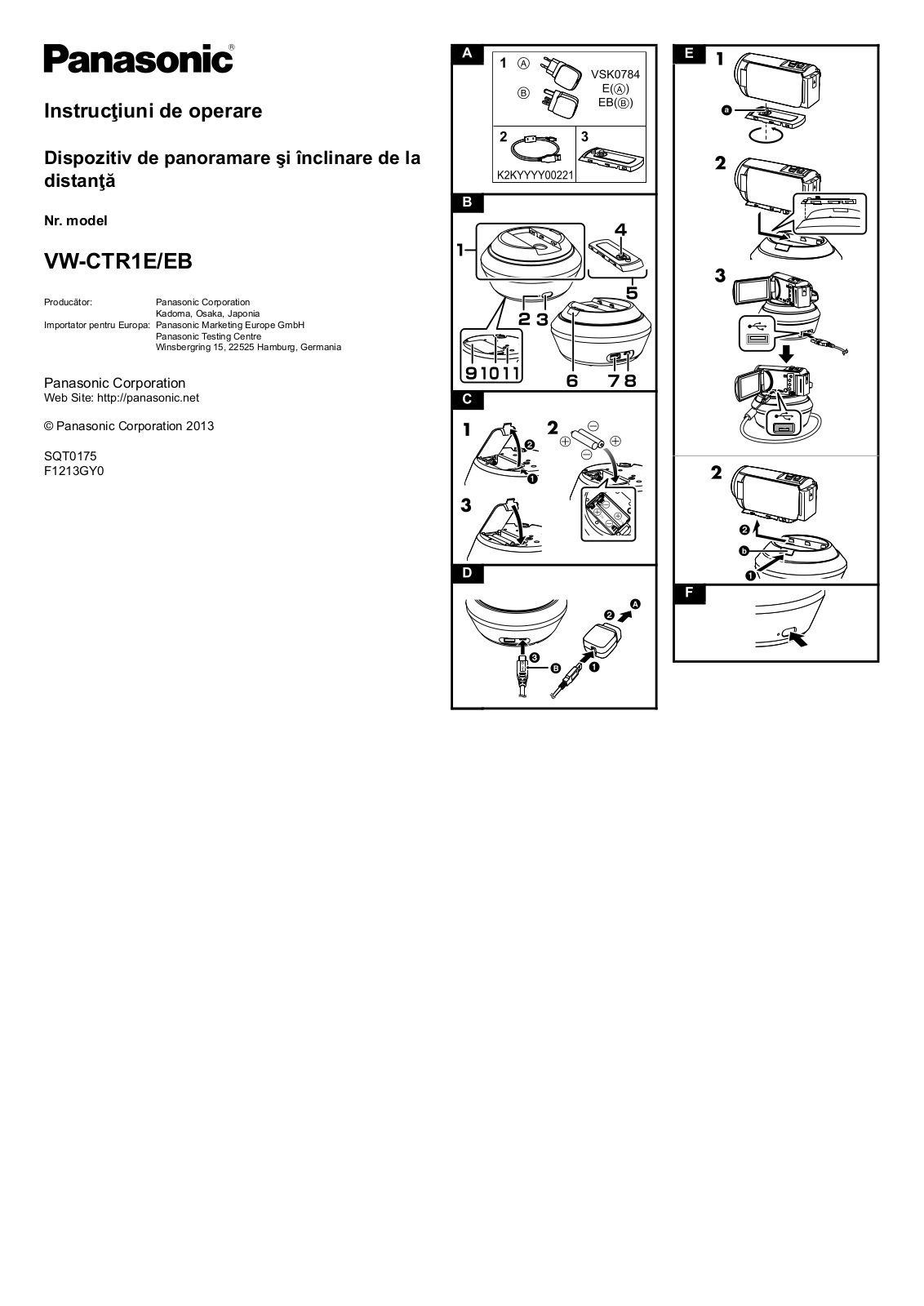 Panasonic VW-CTR1E, VW-CTR1EB User Manual