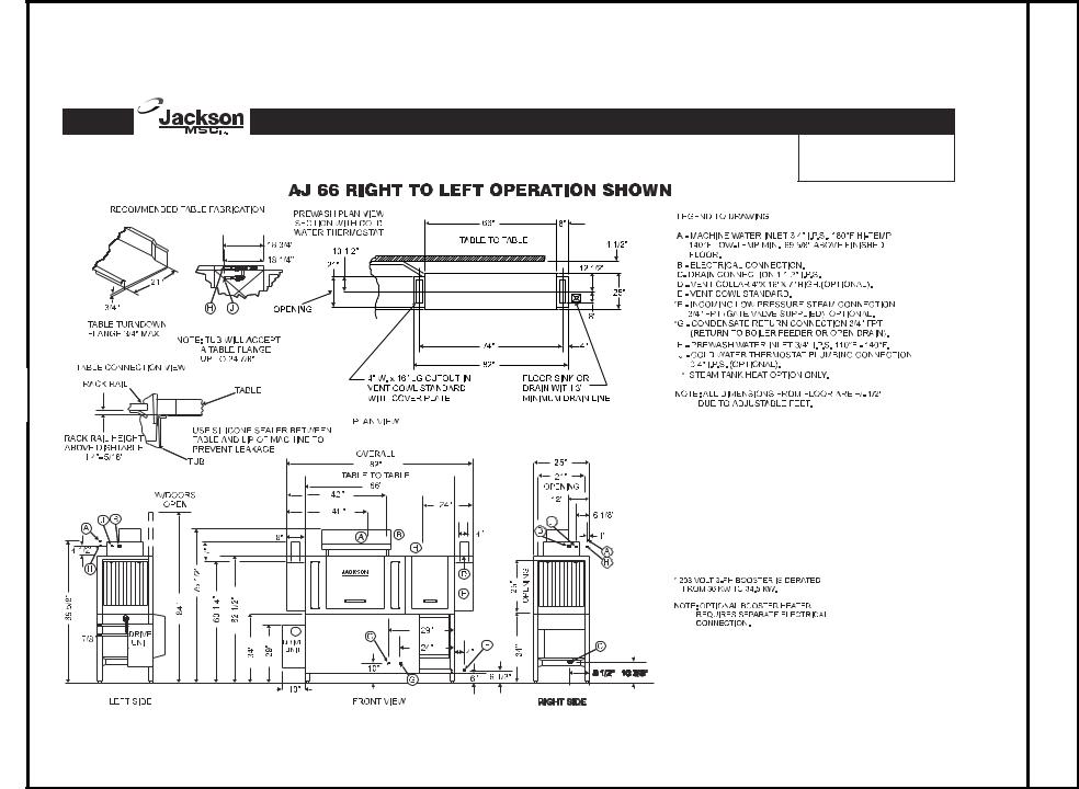 Jackson Dishwasher AJ-66CE, AJ-66CEL Service Manual