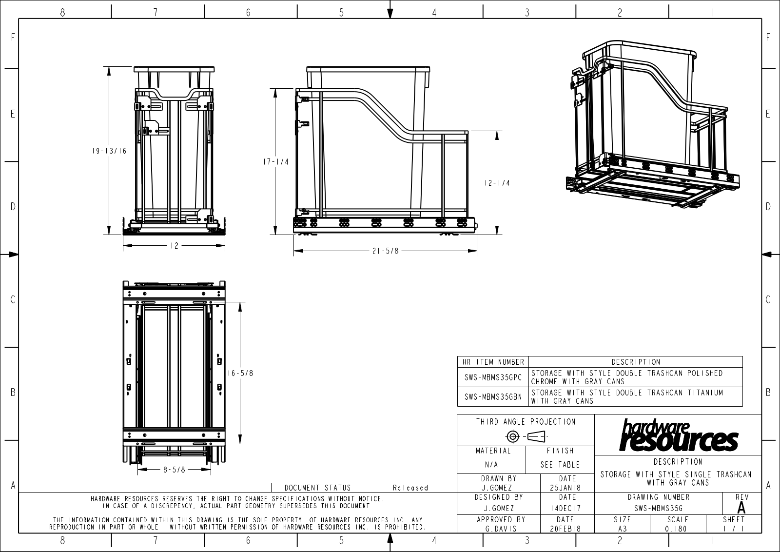 Hardware Resources HWSC1902 Dimensions - ManualMachine.com