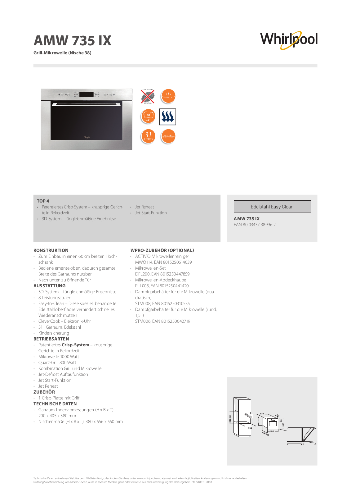 Whirlpool AMW 735IX User Manual