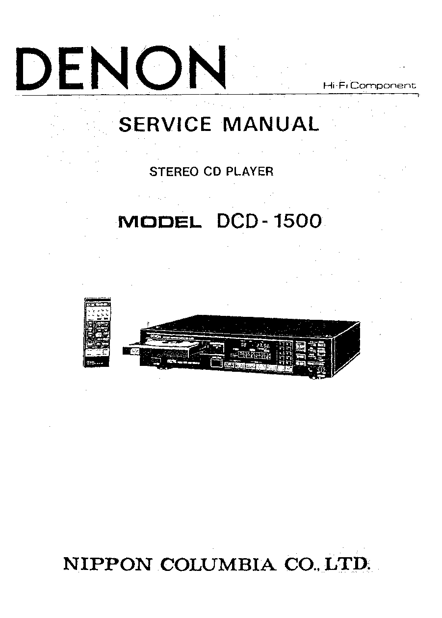 Denon DCD-1500 Service Manual