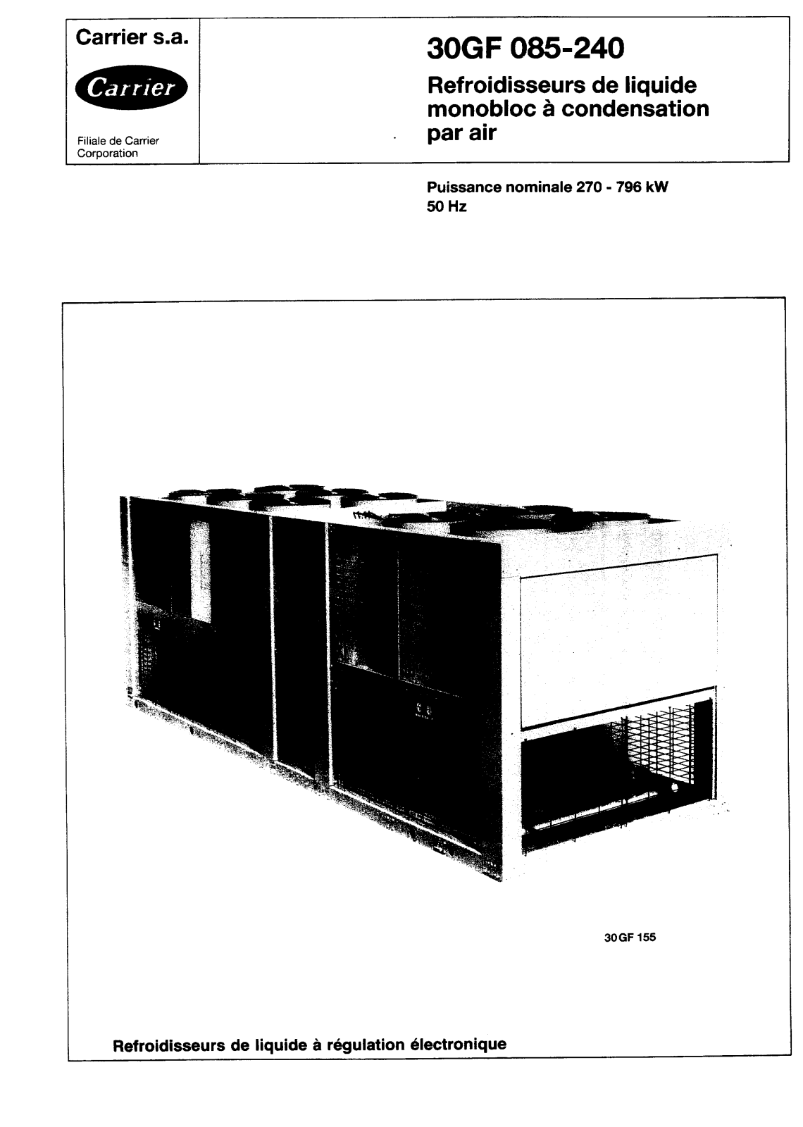 Carrier 30GF085-240DOC User Manual