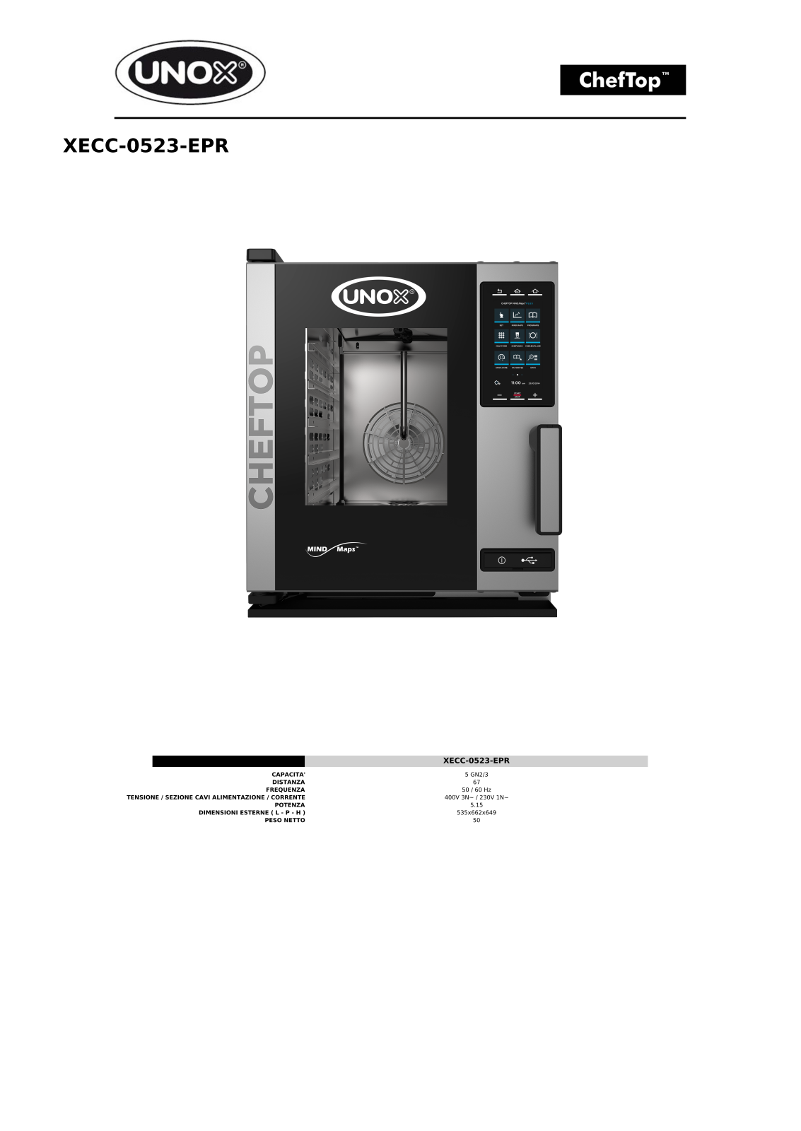 UNOX XECC-0523-EPR Datasheet