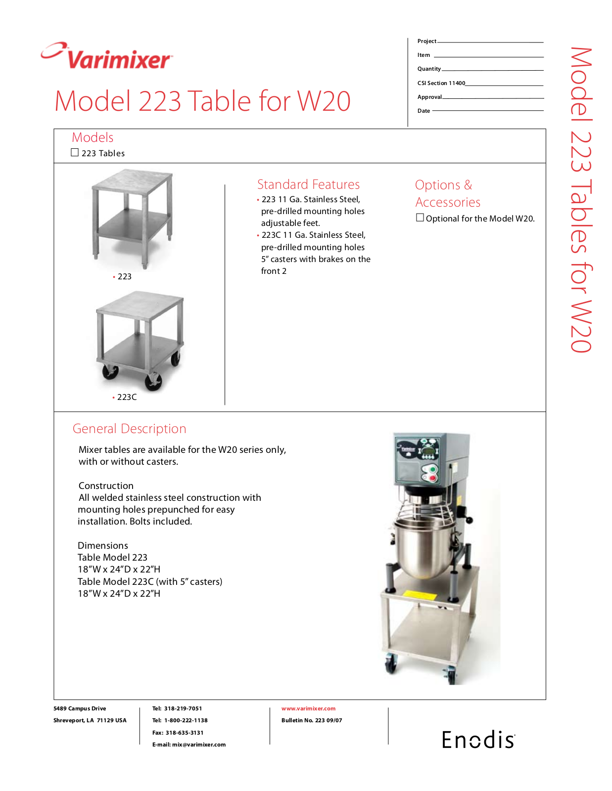 Varimixer 223 User Manual