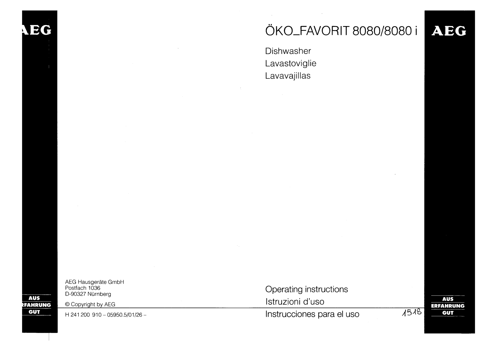 AEG FAV8080-WGB User Manual