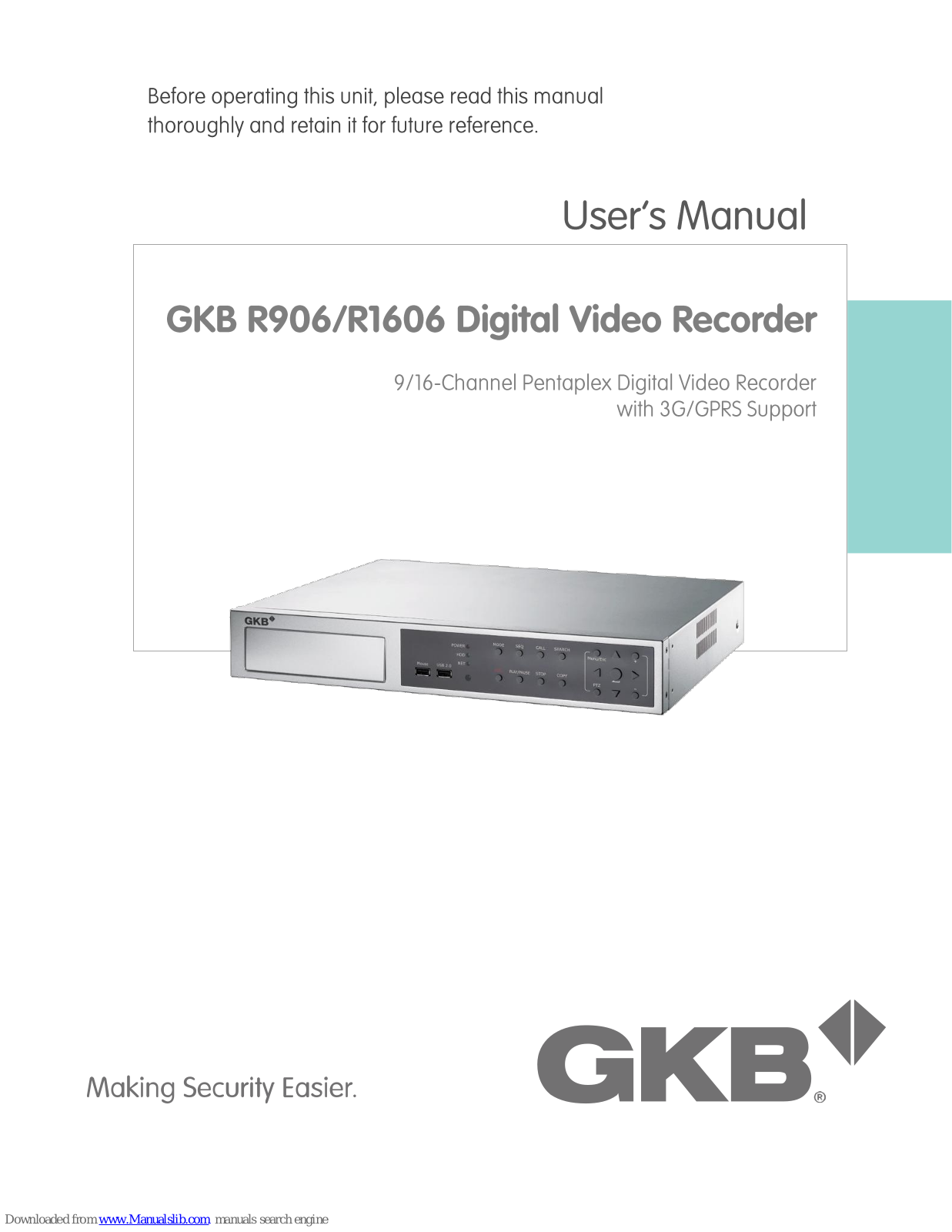 GKB R906, GKB R1606 User Manual