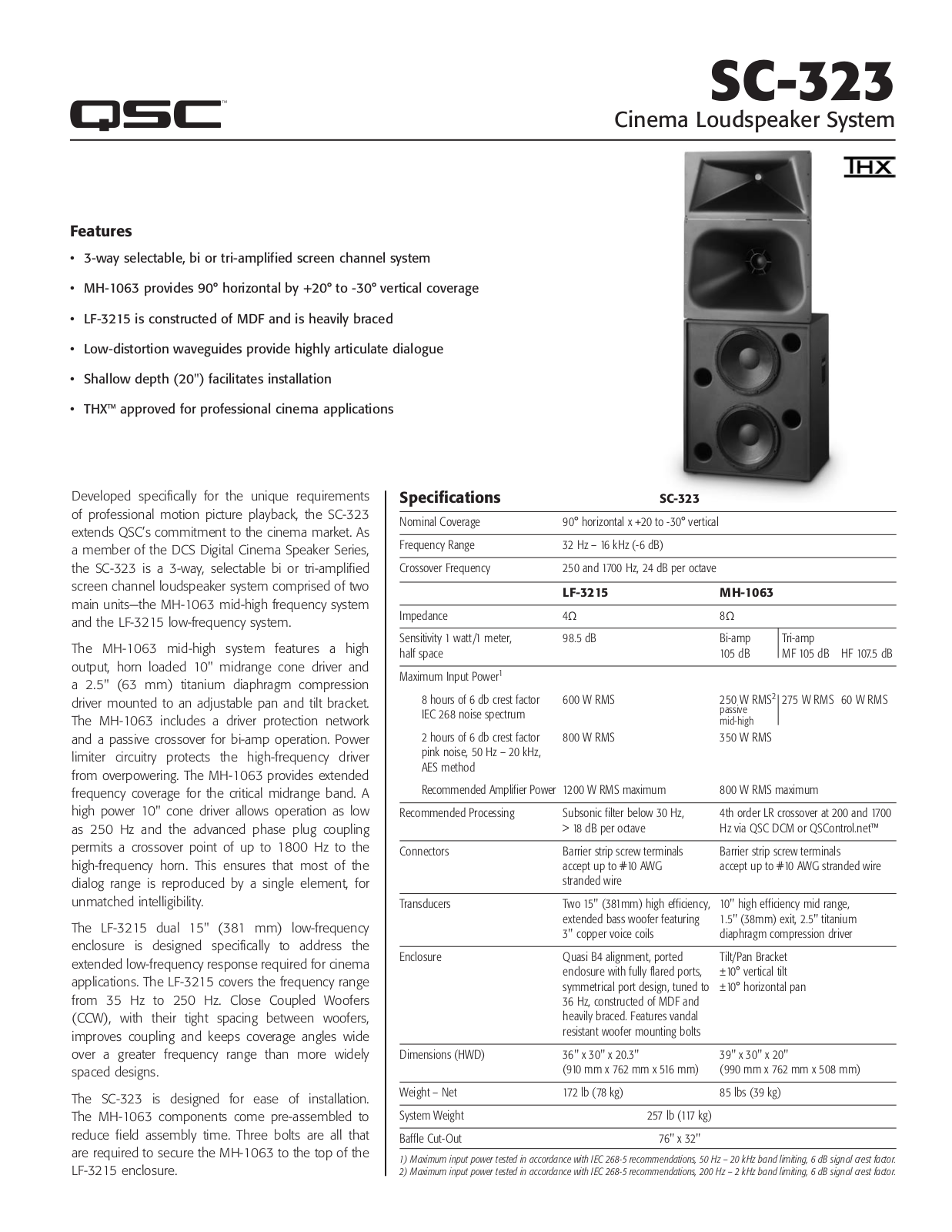 QSC SC-323 Brochure