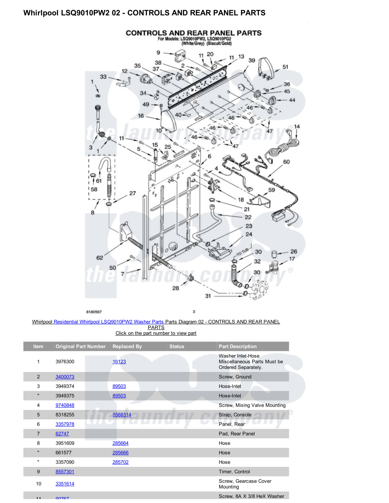 Whirlpool LSQ9010PW2 Parts Diagram