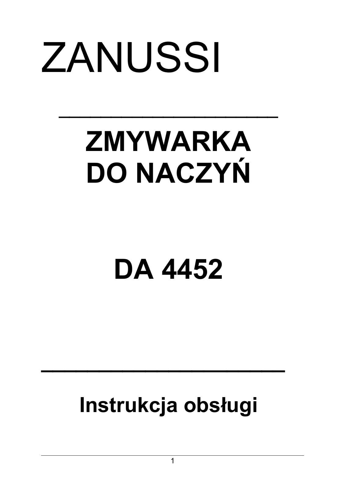 Zanussi DA4452 User Manual