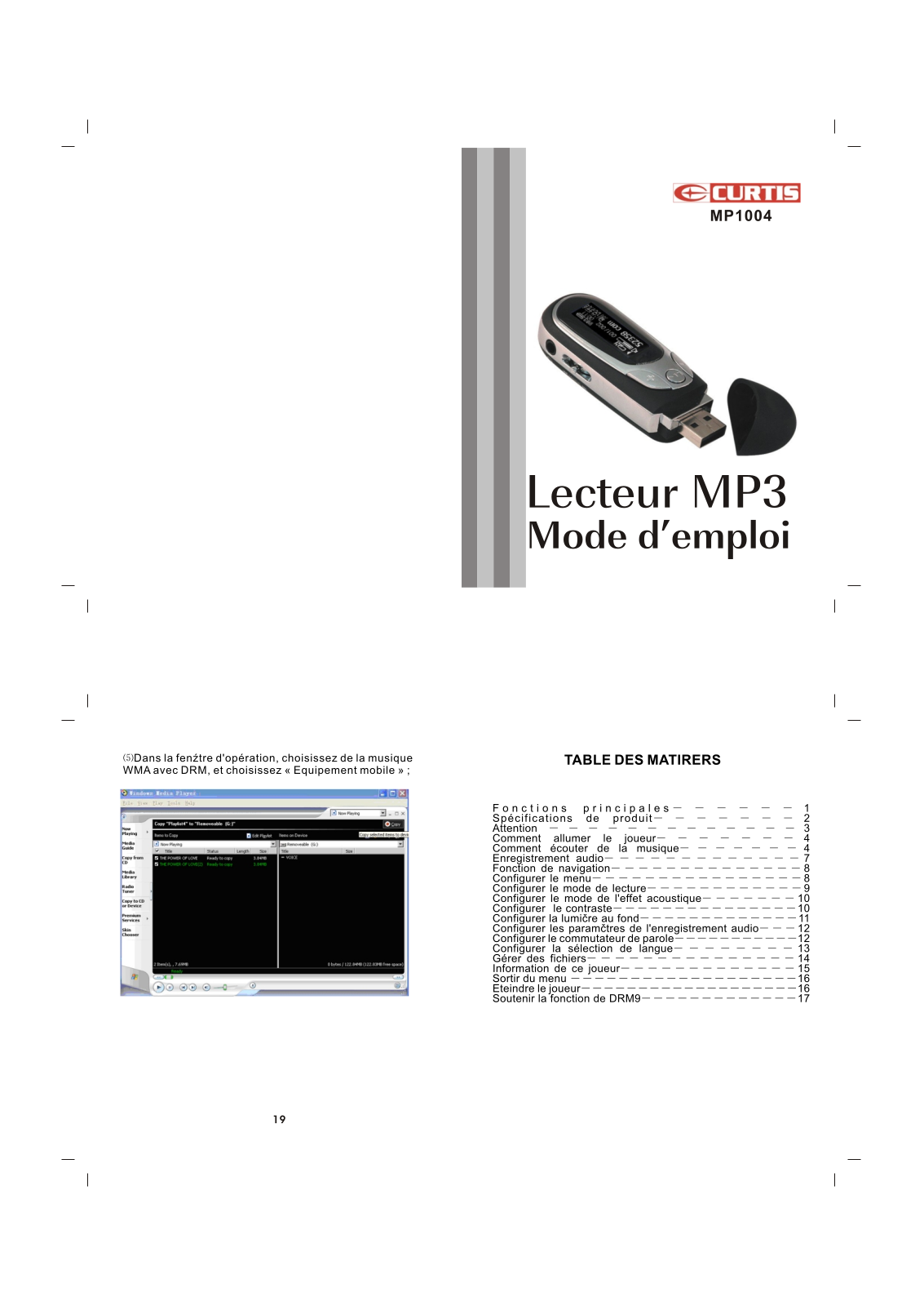 CURTIS MP 1004 Instruction Manual