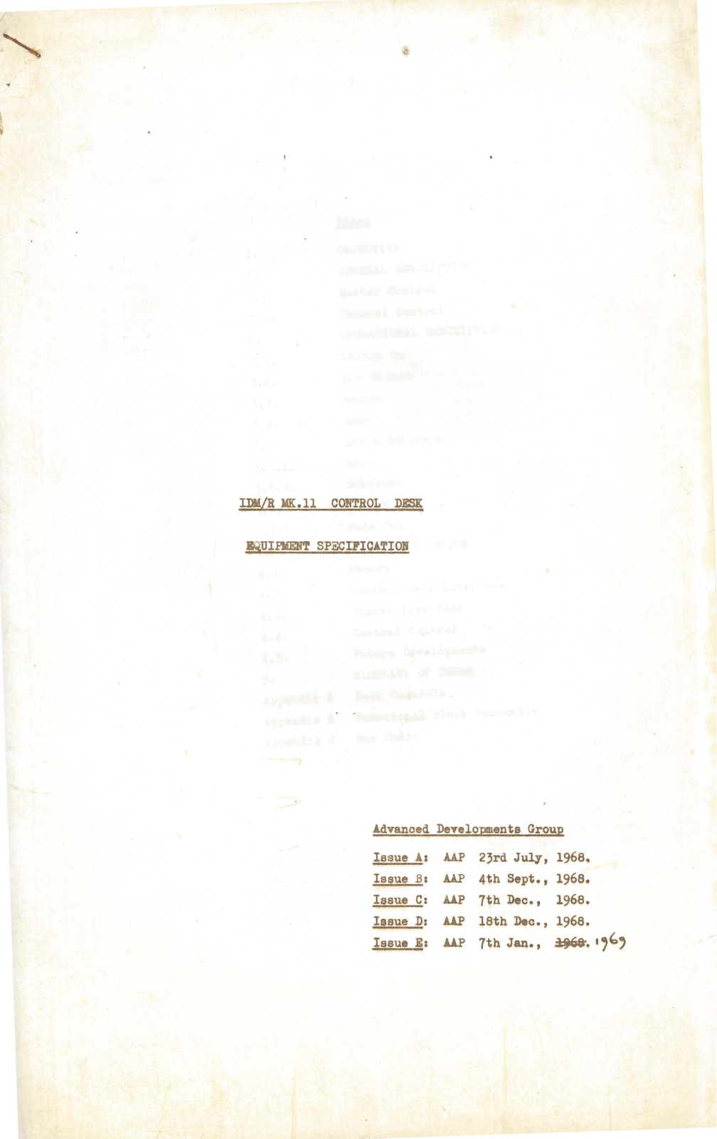 Strand IDM/R Mk2 Equipment Specification - ManualMachine.com