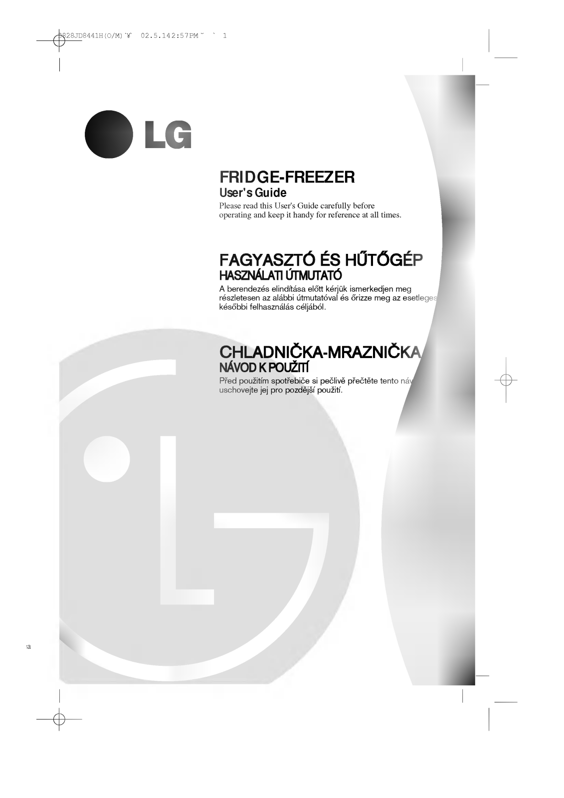 LG GR-409GPA User manual