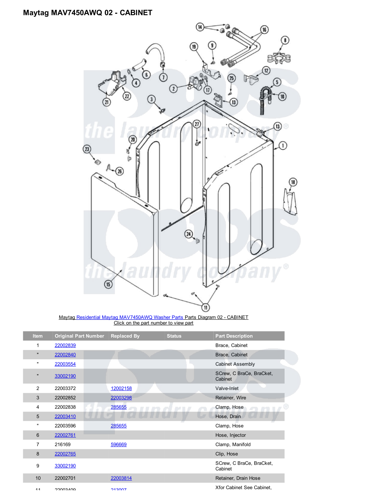 Maytag MAV7450AWQ Parts Diagram