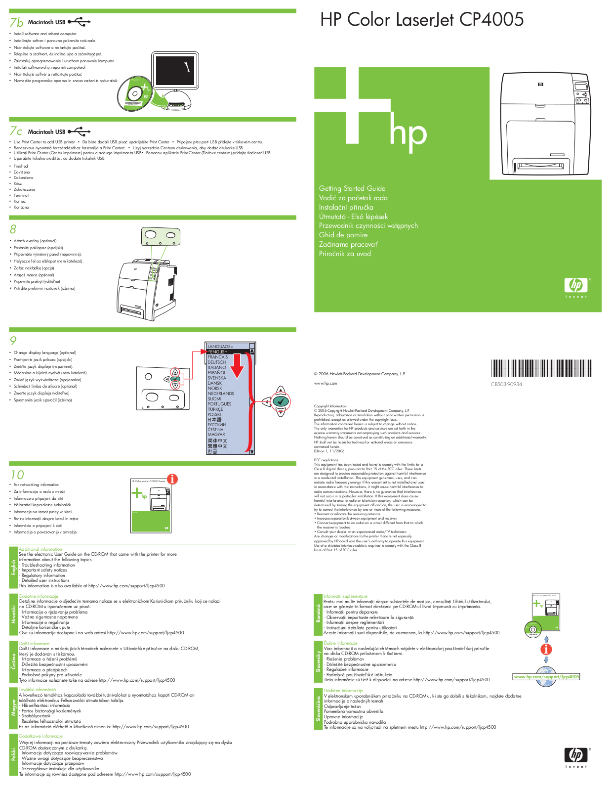 HP LaserJet CP4005 Getting Started Guide