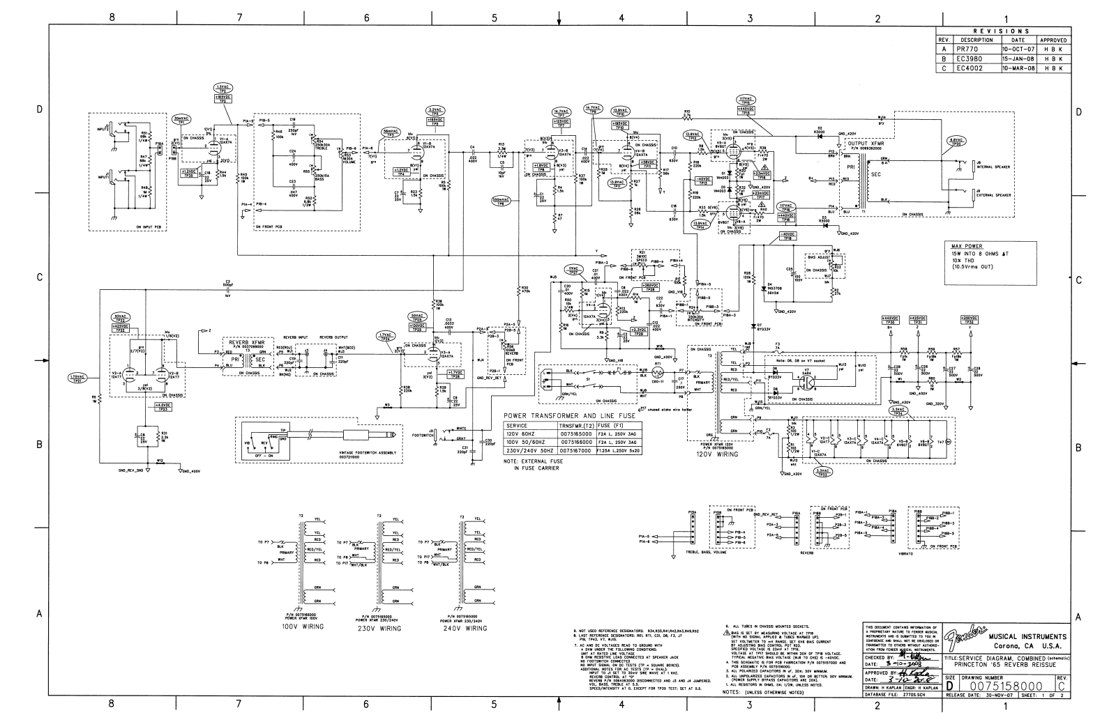 Fender 65-Princeton Schematic