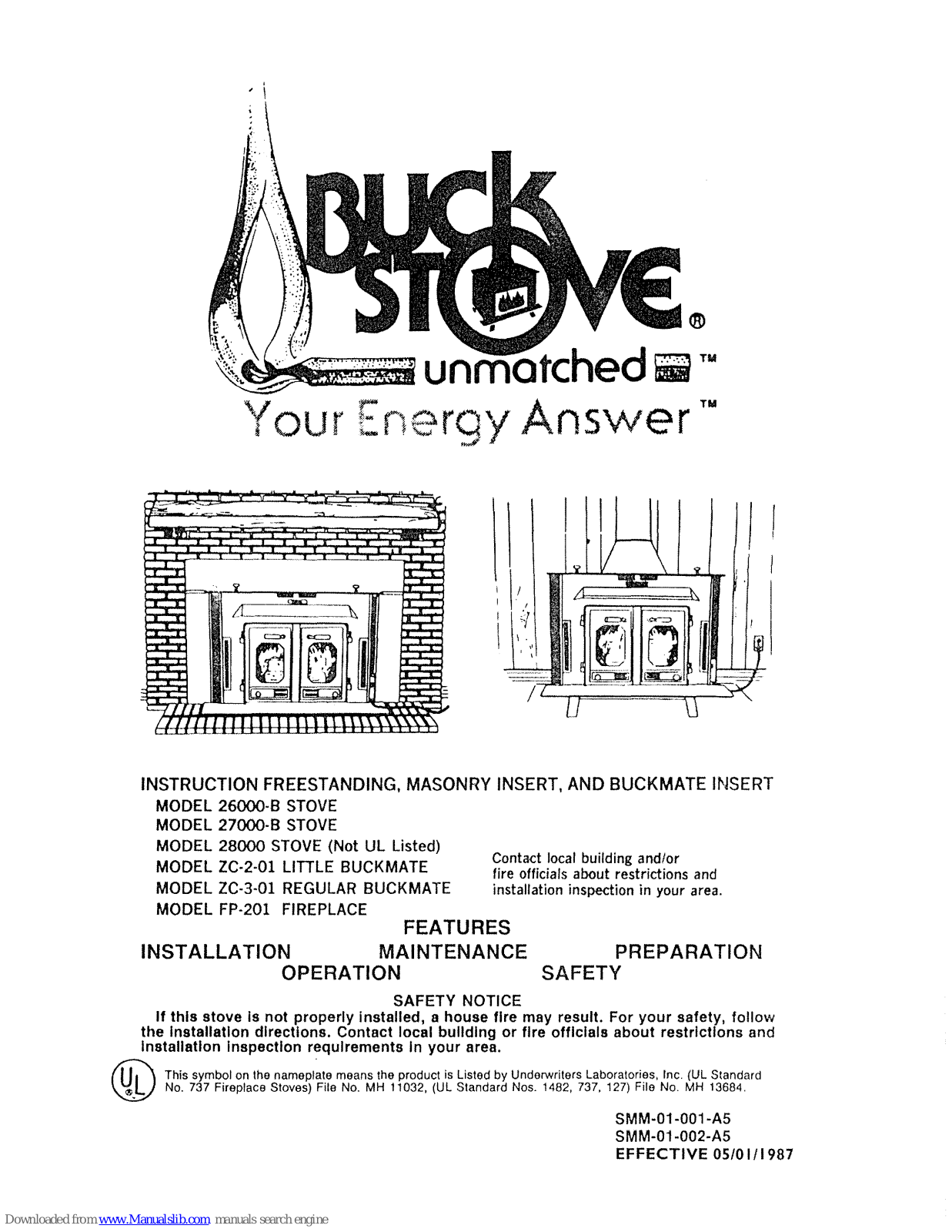 BuckMaster 26000-B, 27000-B, 28000, ZC-2-01, ZC-3-01 Instruction Manual - ManualMachine.com