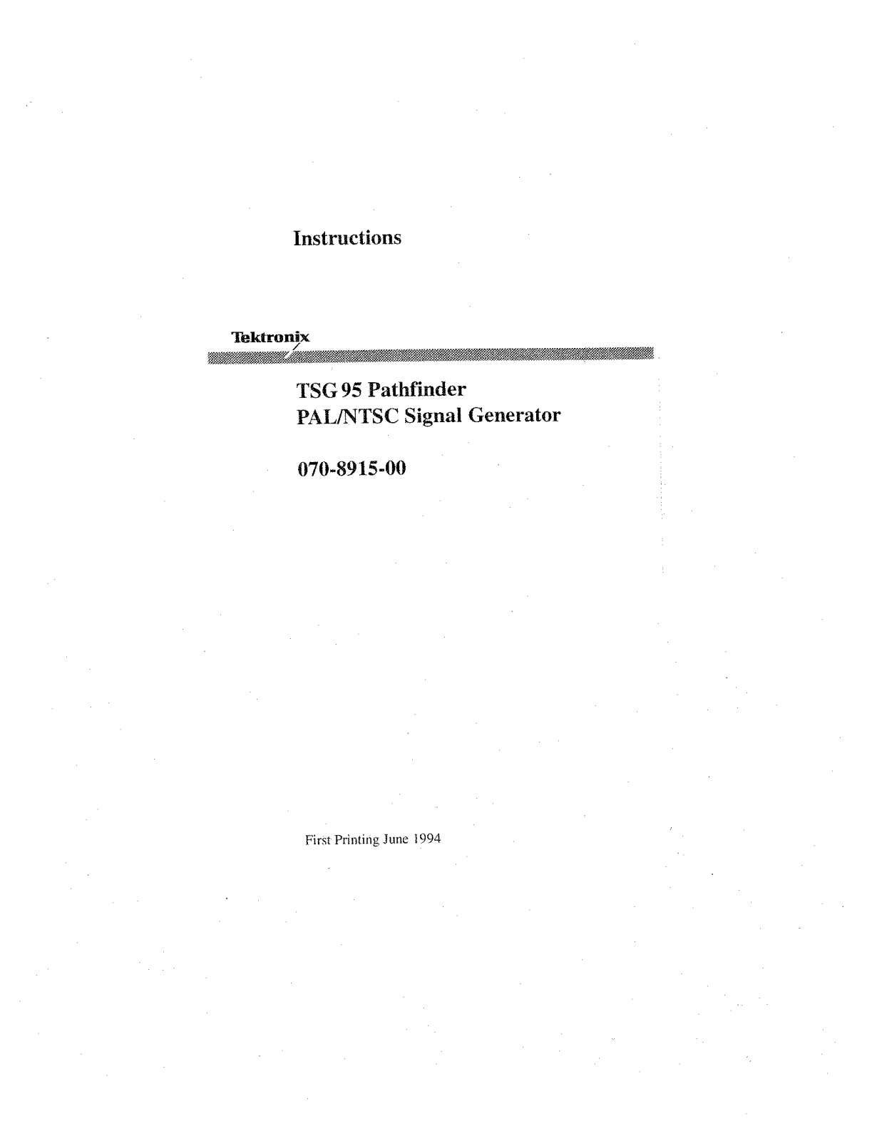 Tektronix TSG 95 User Manual