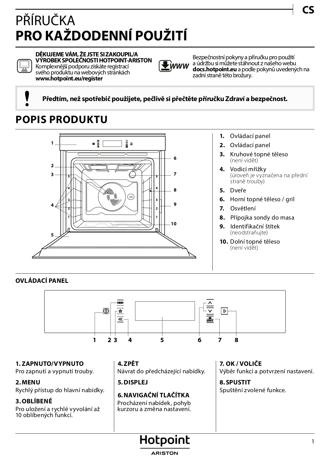 HOTPOINT/ARISTON FI9 891 SH IX HA Daily Reference Guide